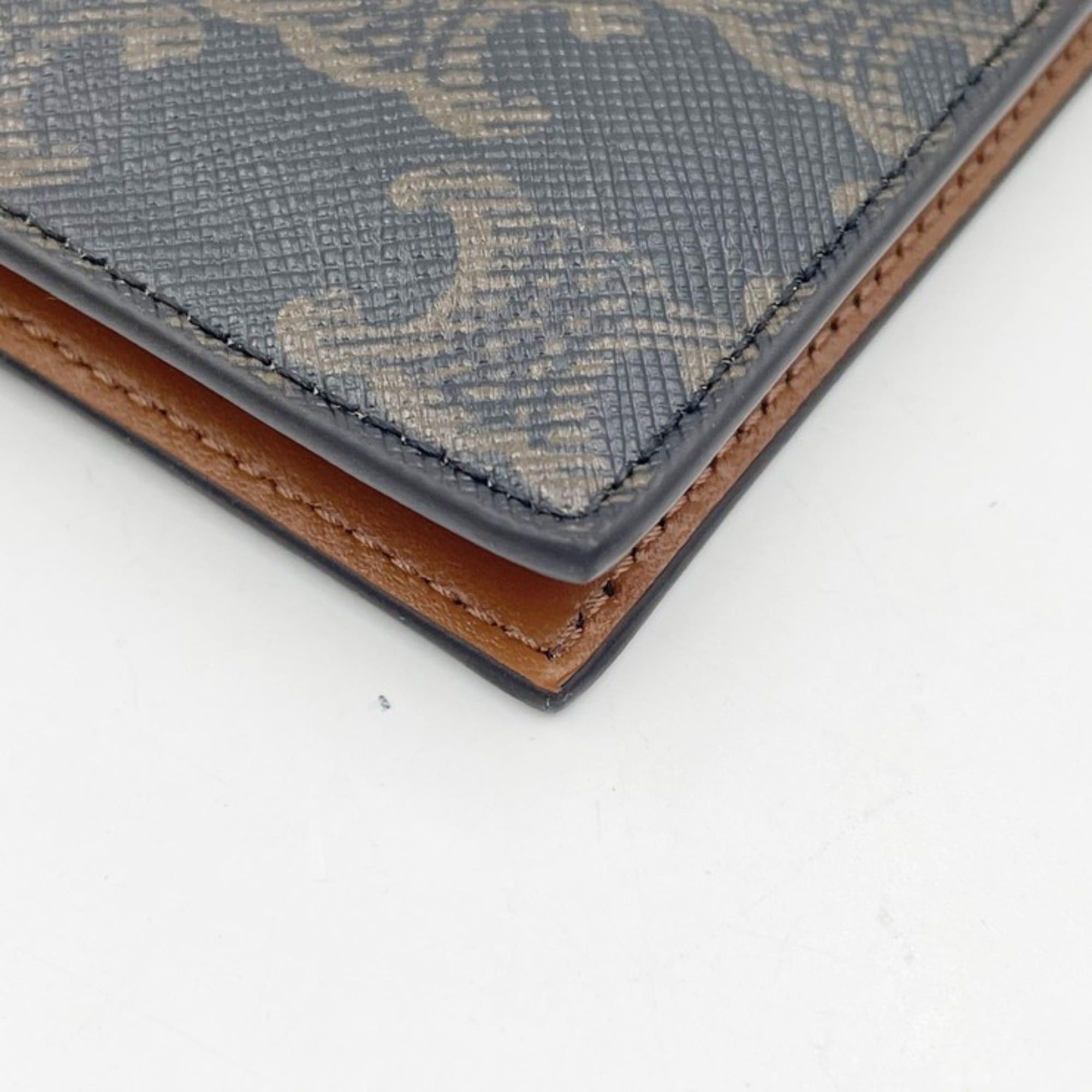 Celine Celine Passport Case Card Triomphe 4M3432AK1 Black x Tan Canvas Men's Women's Size ONE SIZE - 5 Thumbnail