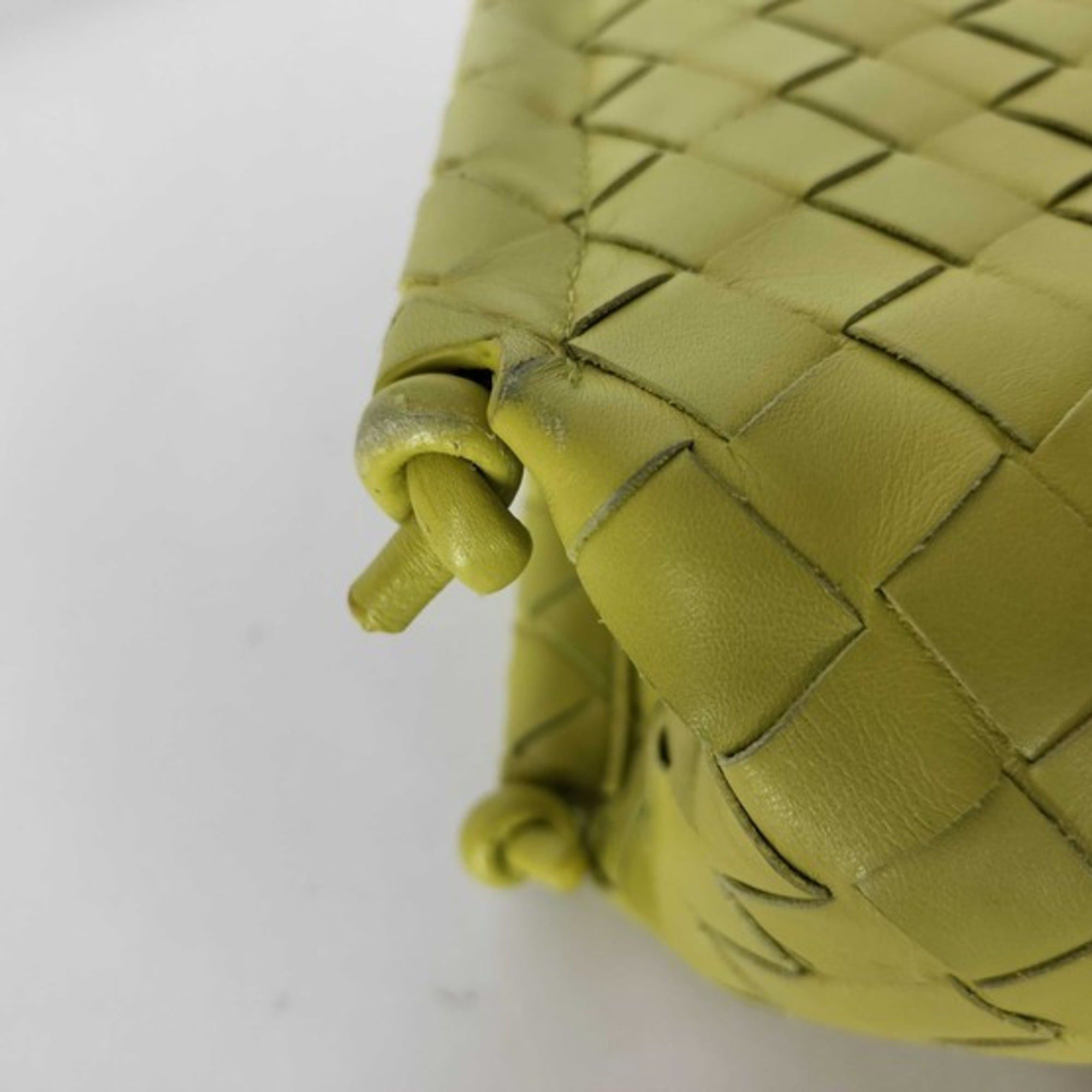 Bottega Veneta Bottega Veneta Intrecciato Shoulder Bag MINI THE KNOT 639293 Yellow Green Lambskin Women's Size ONE SIZE - 10 Thumbnail