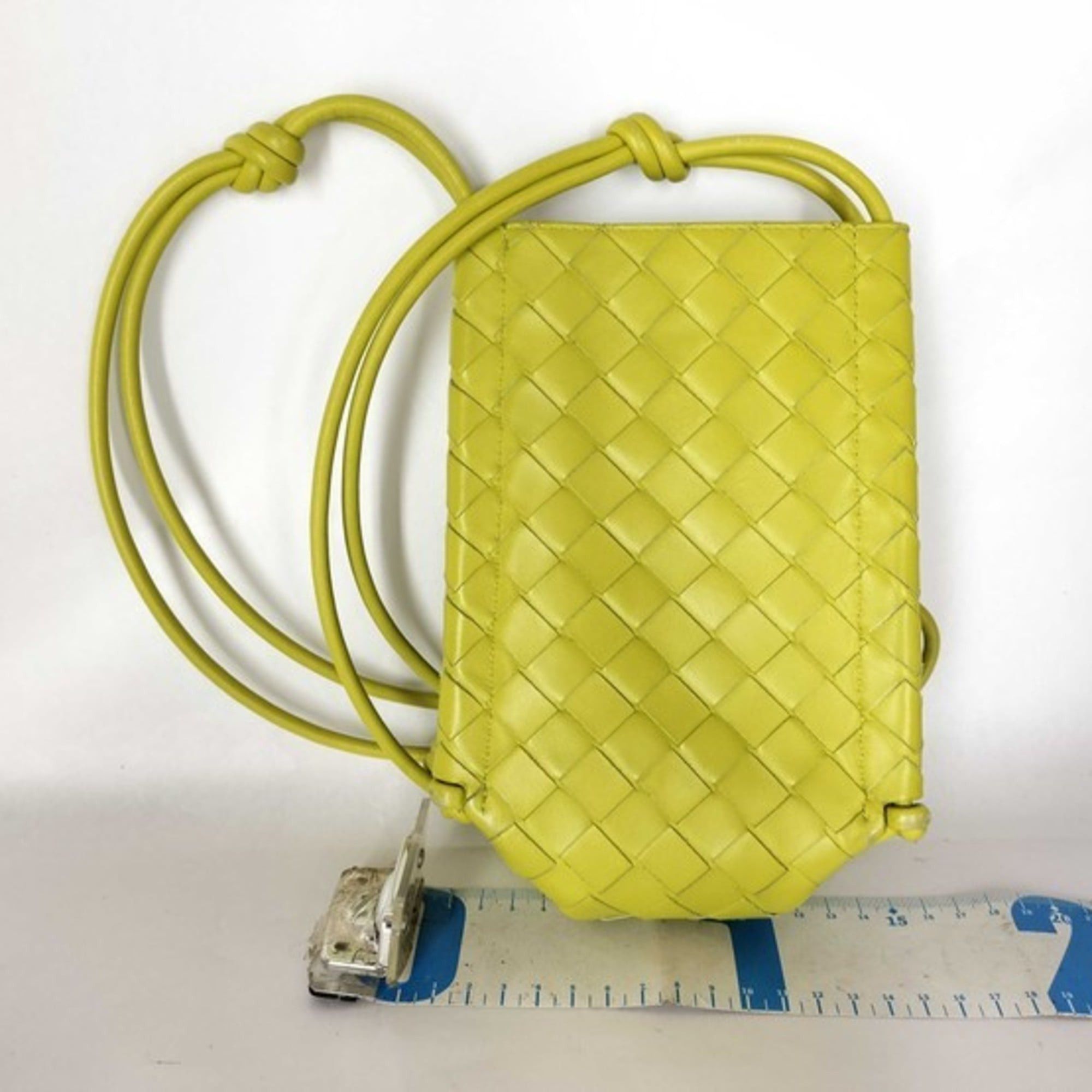 Bottega Veneta Bottega Veneta Intrecciato Shoulder Bag MINI THE KNOT 639293 Yellow Green Lambskin Women's Size ONE SIZE - 2 Thumbnail