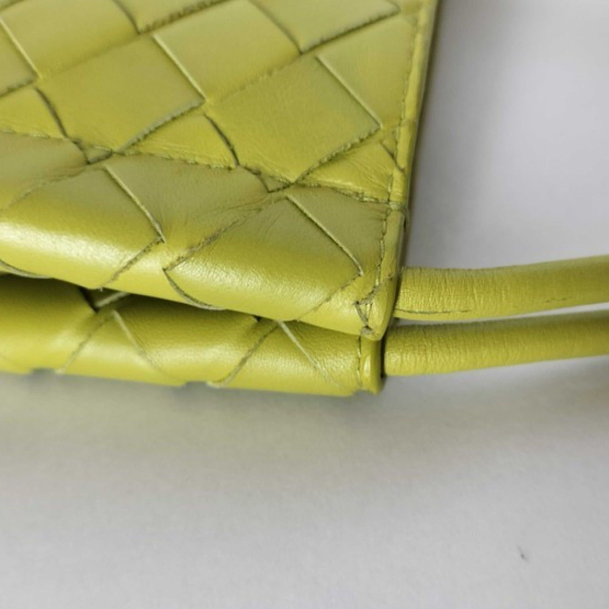 Bottega Veneta Bottega Veneta Intrecciato Shoulder Bag MINI THE KNOT 639293 Yellow Green Lambskin Women's Size ONE SIZE - 5 Thumbnail
