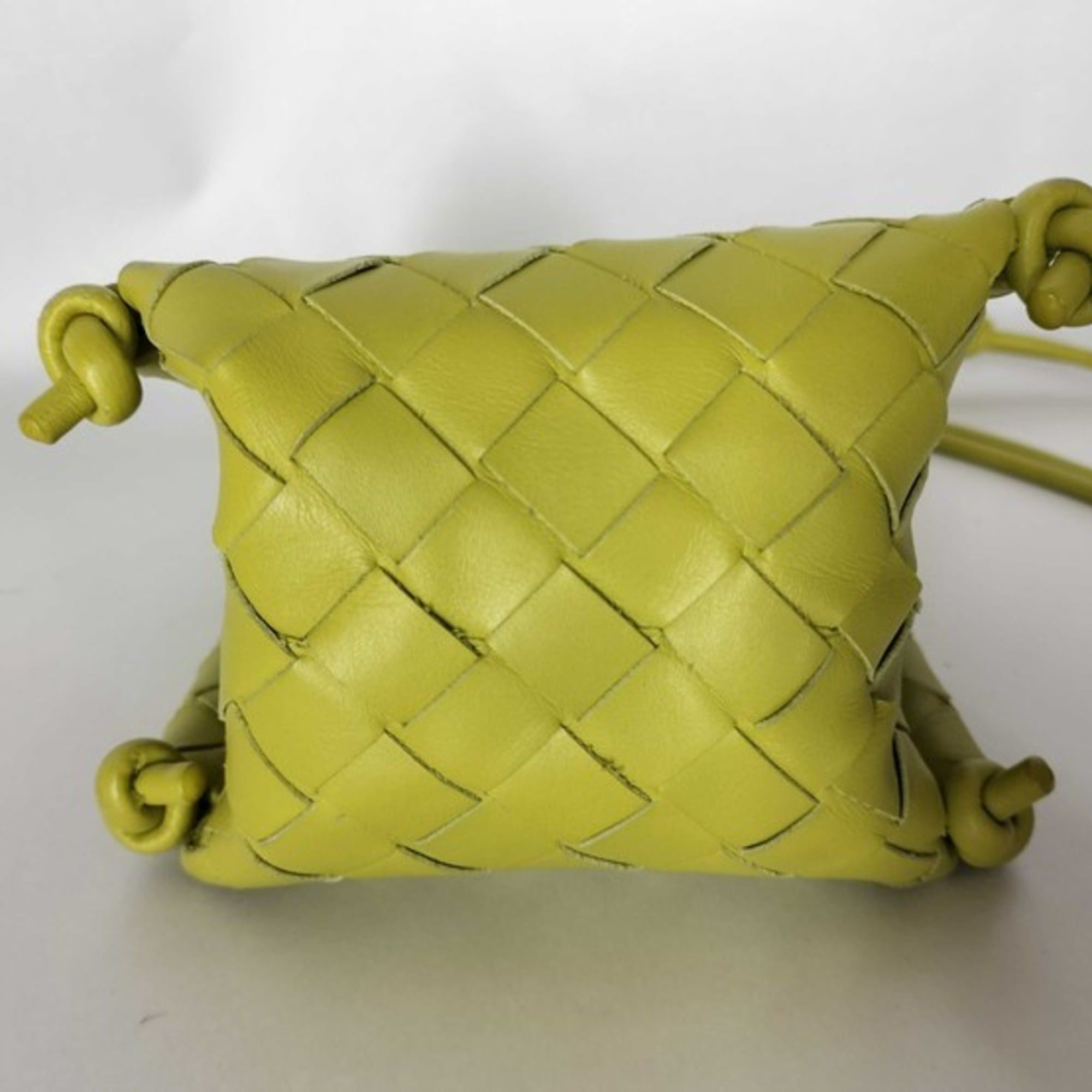 Bottega Veneta Bottega Veneta Intrecciato Shoulder Bag MINI THE KNOT 639293 Yellow Green Lambskin Women's Size ONE SIZE - 7 Thumbnail