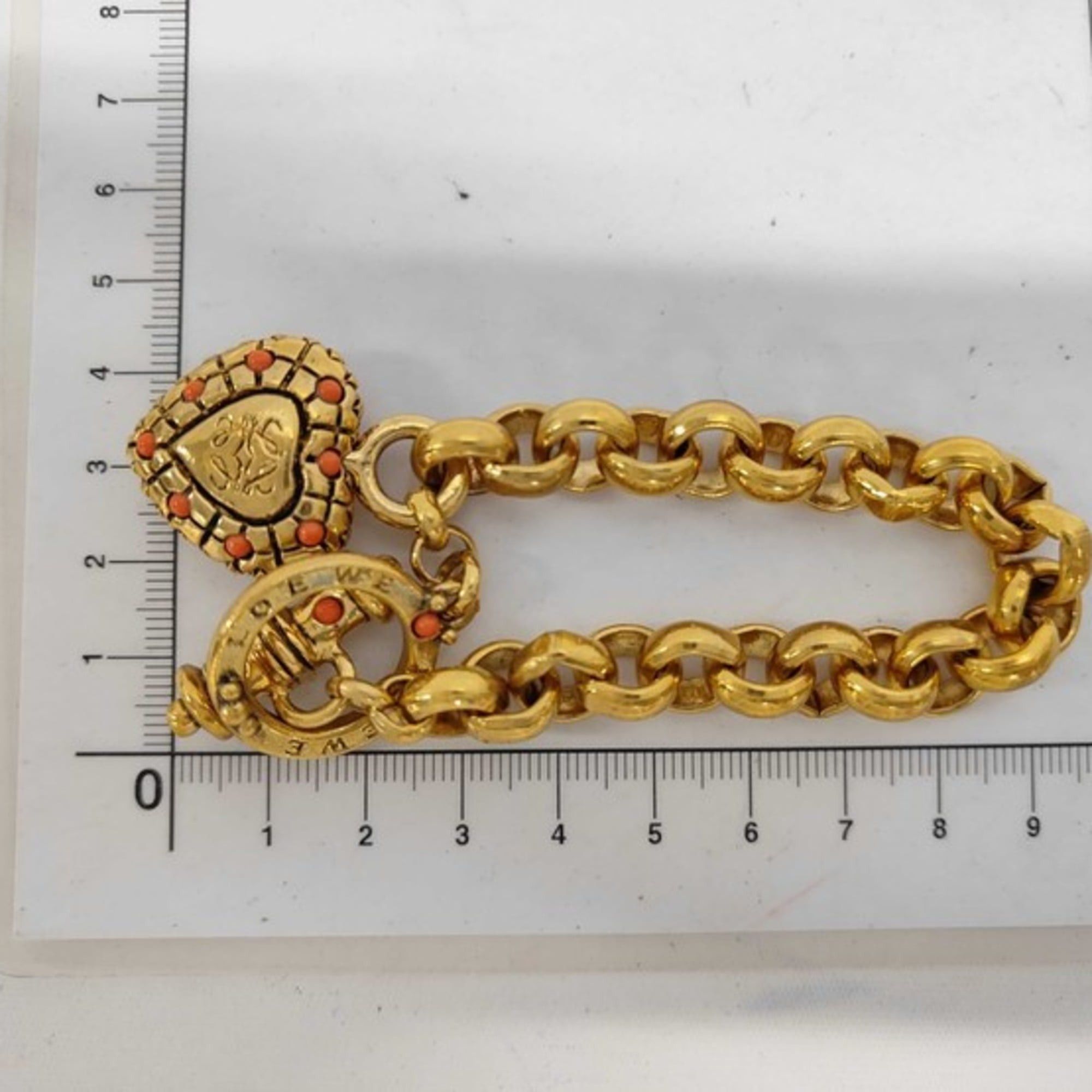 Loewe LOEWE bracelet, gold metal, women's, heart design Size ONE SIZE - 3 Thumbnail