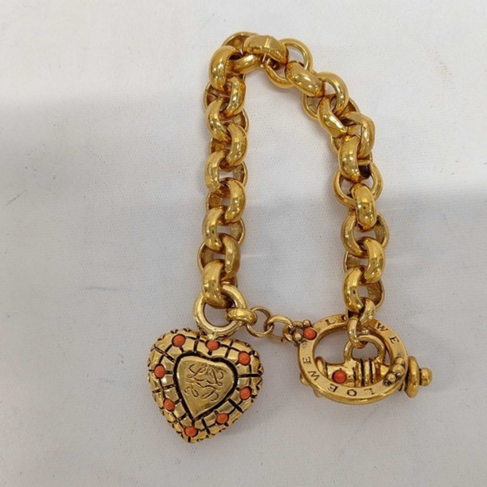 Loewe LOEWE bracelet, gold metal, women's, heart design Size ONE SIZE - 2 Thumbnail
