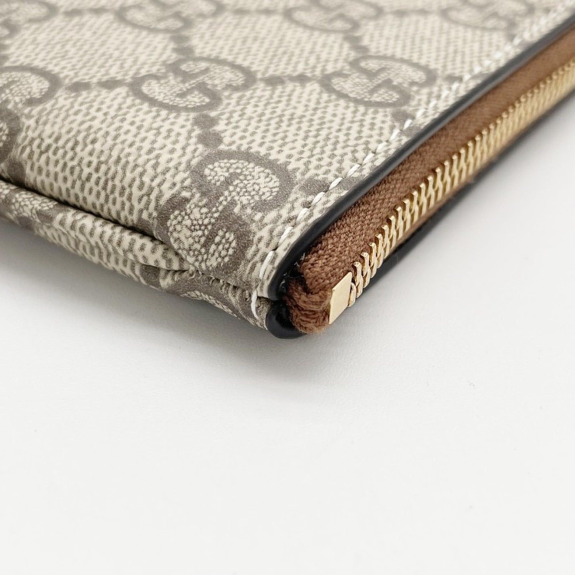 Gucci GUCCI GG Supreme 819113 Beige Brown Leather Wallet/Coin Case for Men and Women Size ONE SIZE - 6 Thumbnail