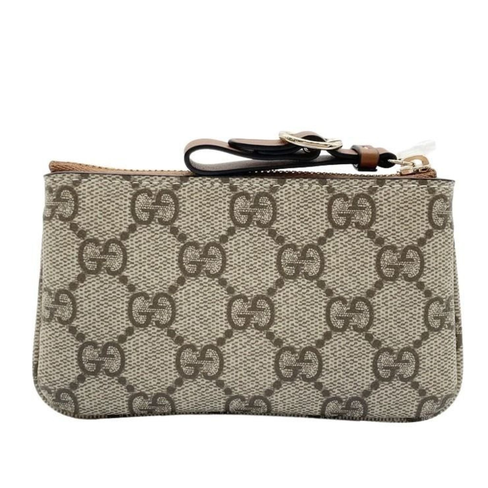 Gucci GUCCI GG Supreme 819113 Beige Brown Leather Wallet/Coin Case for Men and Women Size ONE SIZE - 2 Thumbnail