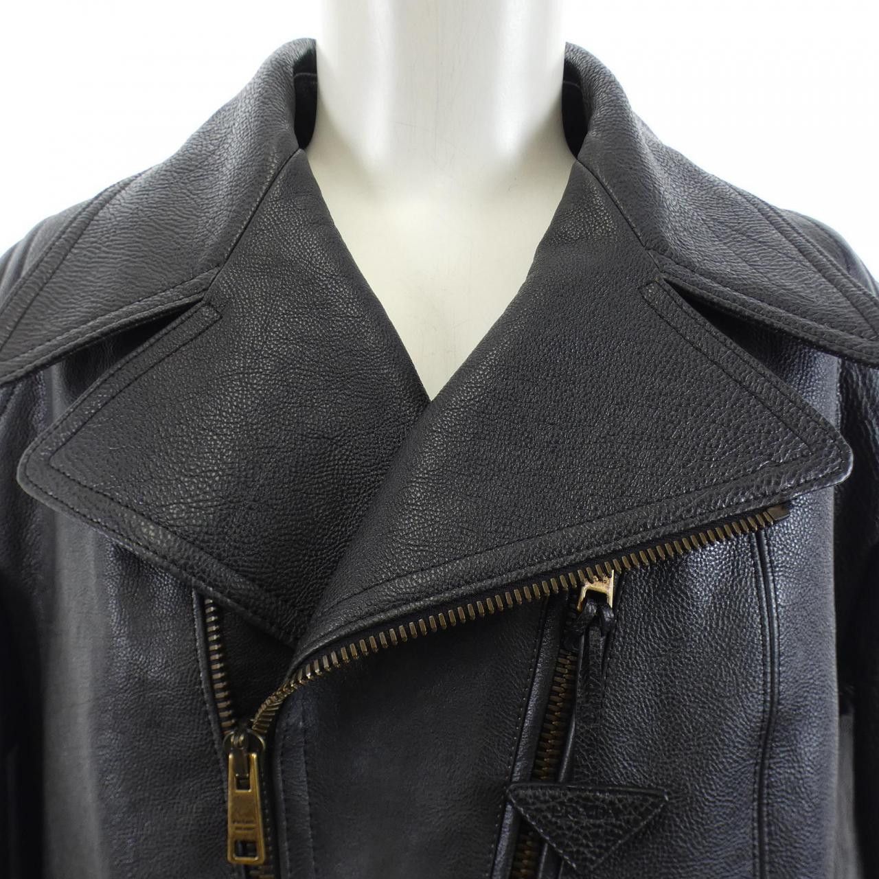 Prada Prada Prada UPW416 2D02 Calfskin Riders Jacket Leather Outerwear UPW416 2D02 DUTY FREE for USA Size ONE SIZE - 5 Thumbnail