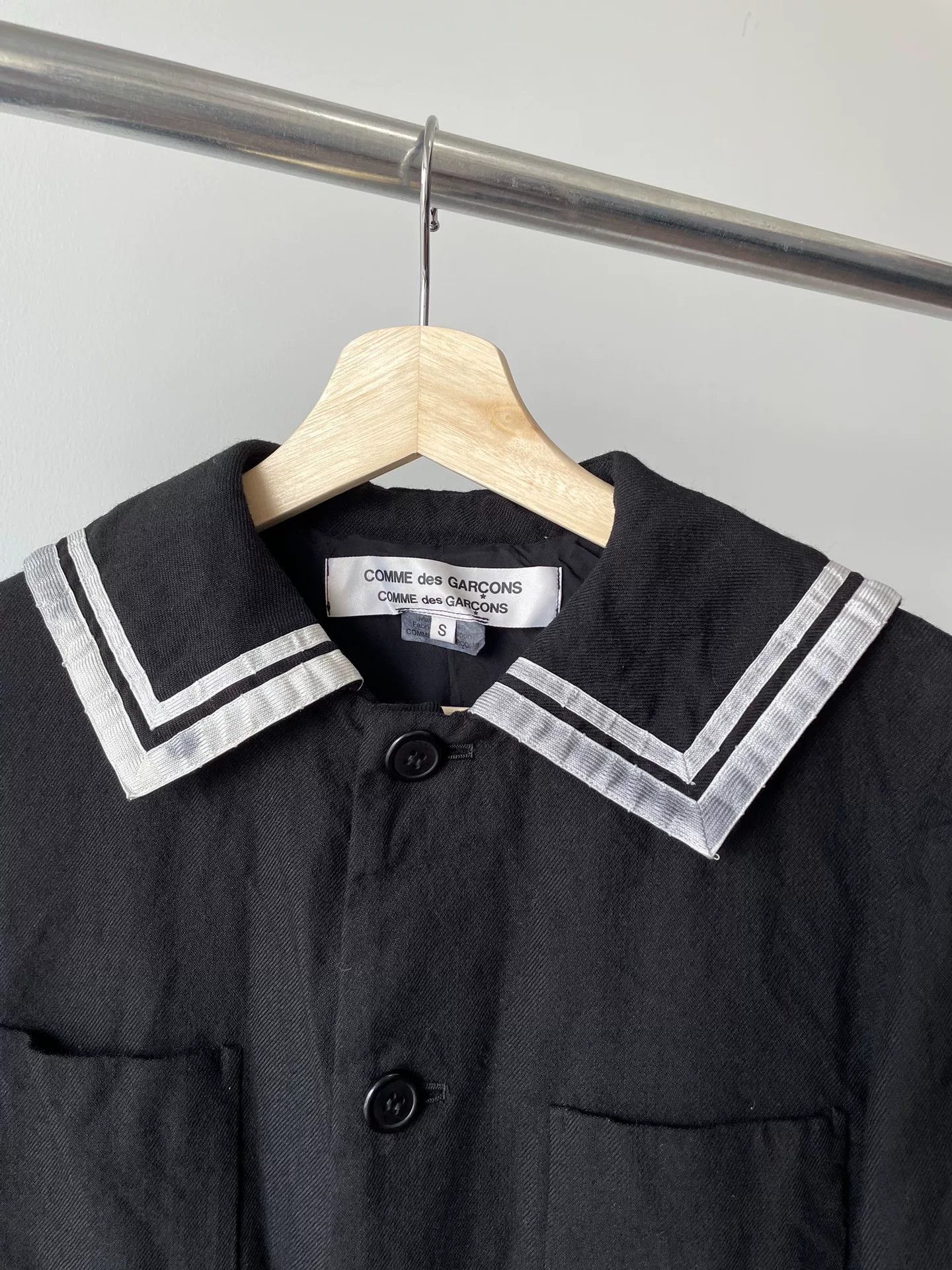 Rei Kawakubo Comme des Garçons Naval Collar Coat Size S / US 4 / IT 40 - 2 Thumbnail