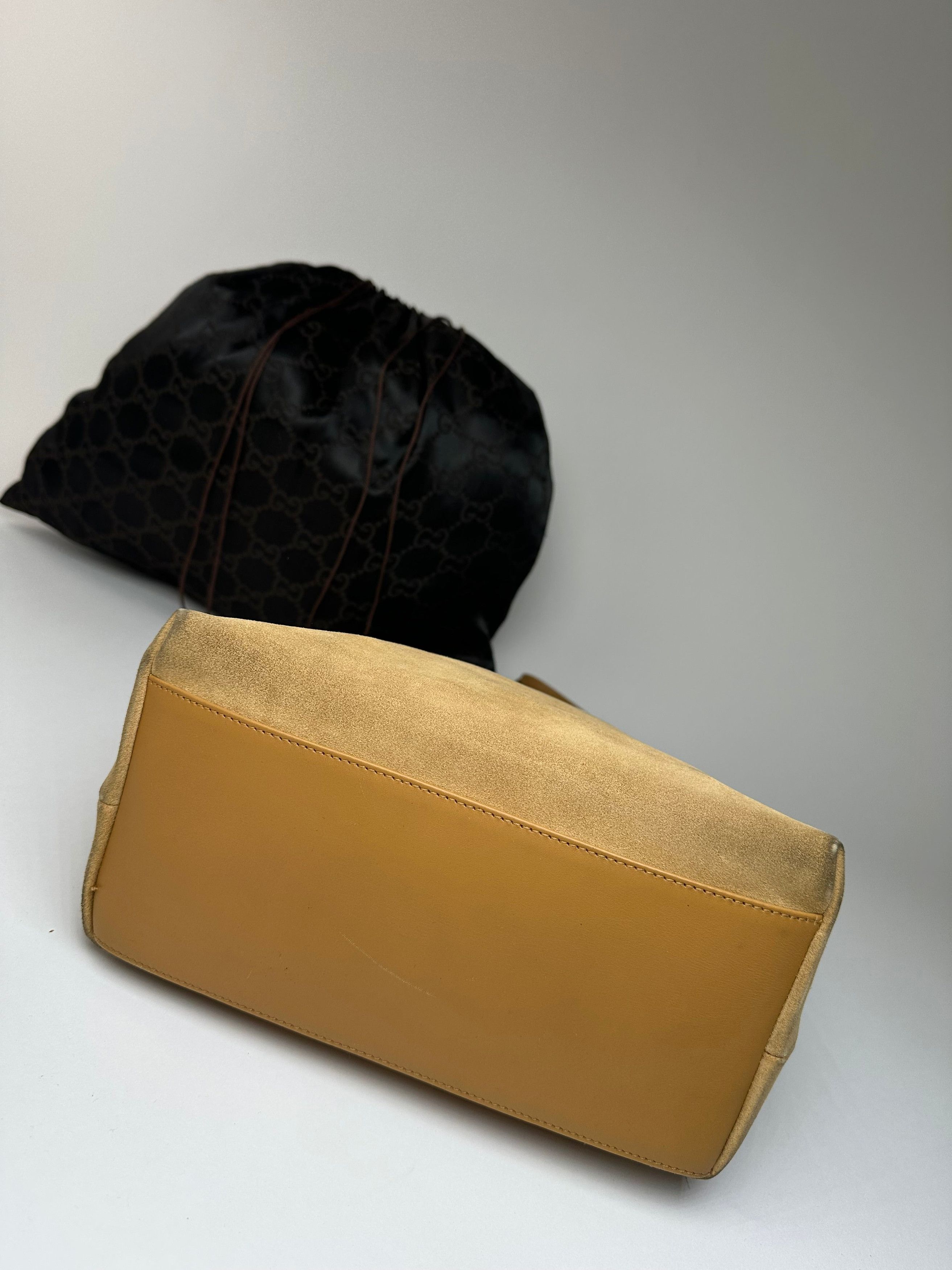 Gucci Vintage Suede Leather Hand Bag Brown Size ONE SIZE - 13 Thumbnail