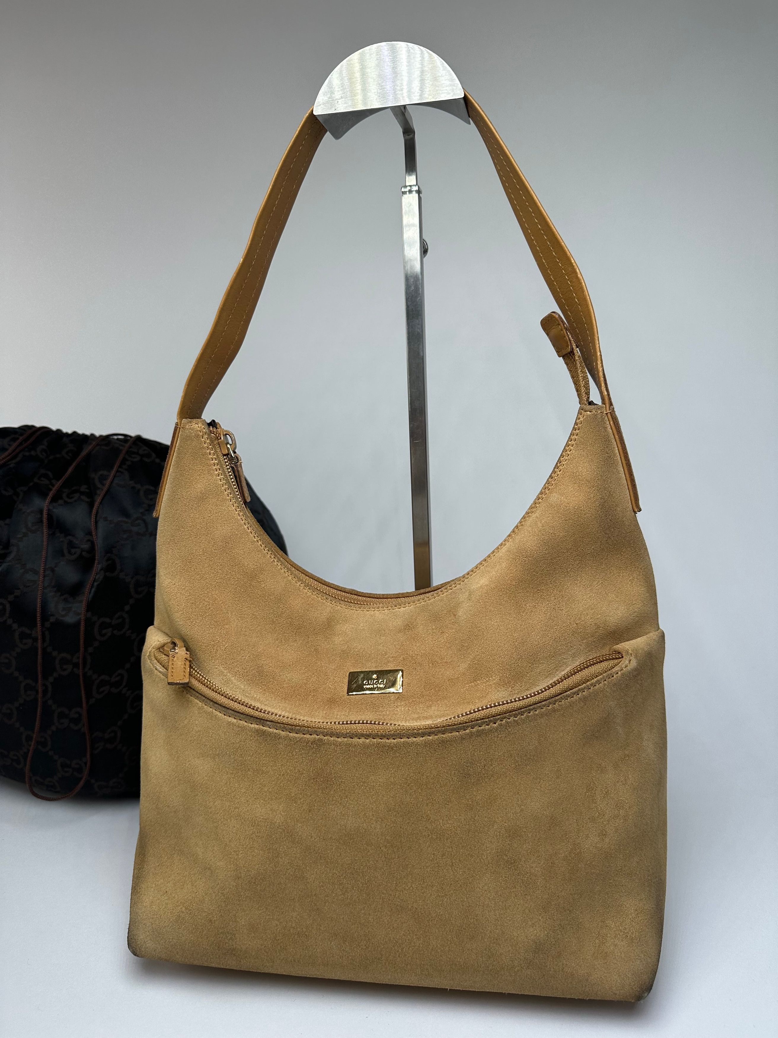 Gucci Vintage Suede Leather Hand Bag Brown Size ONE SIZE - 14 Thumbnail