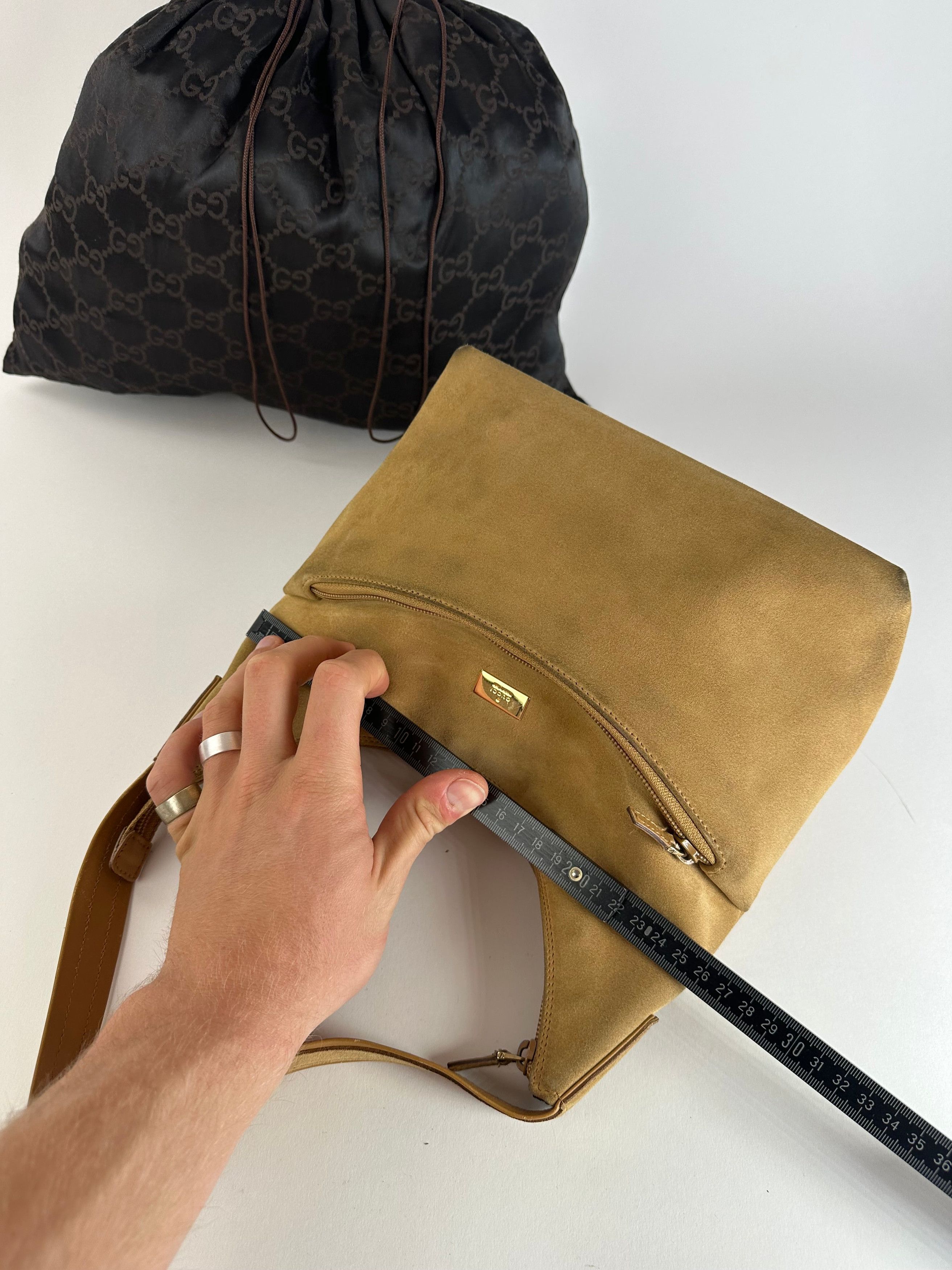 Gucci Vintage Suede Leather Hand Bag Brown Size ONE SIZE - 11 Thumbnail