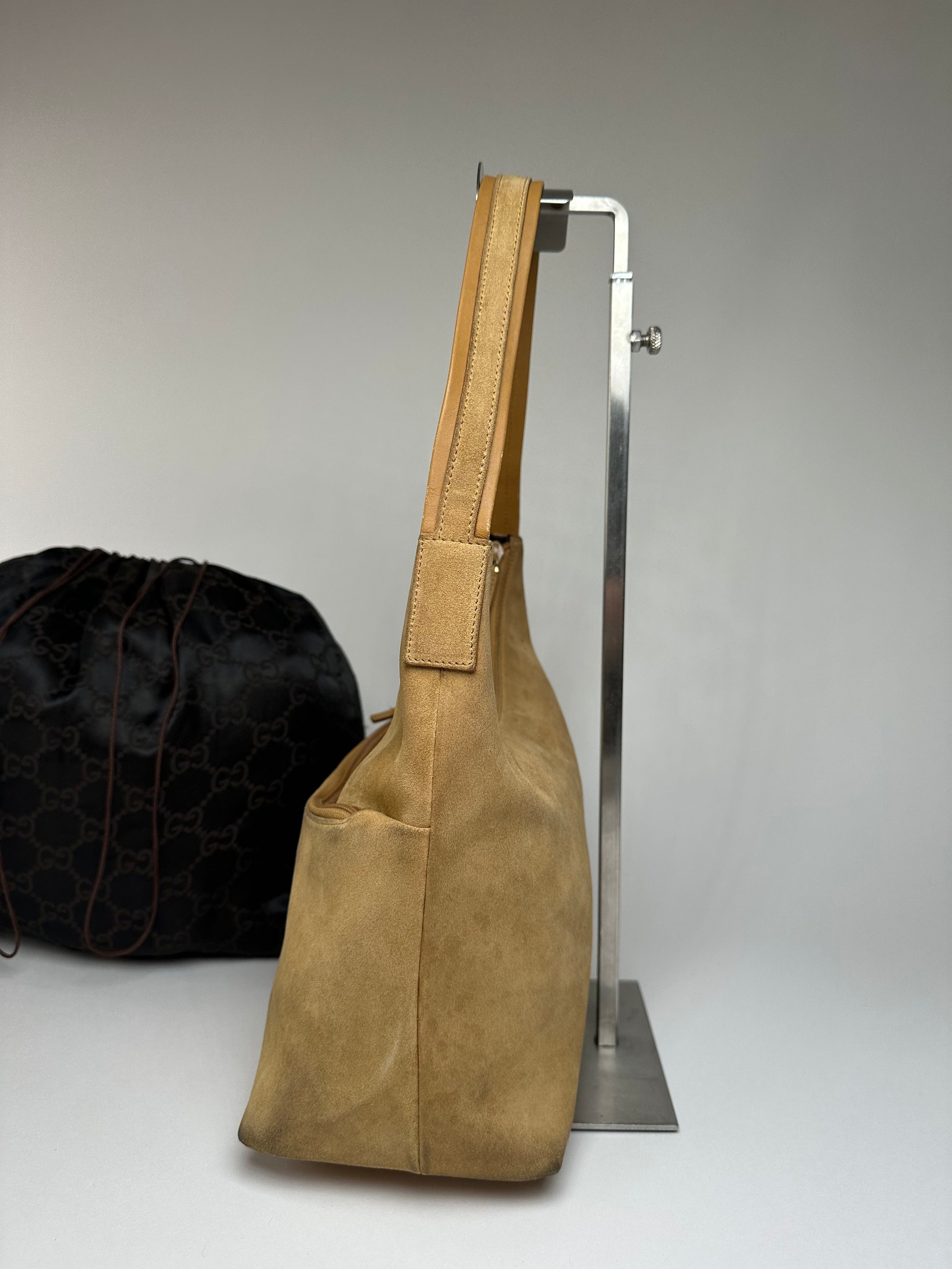 Gucci Vintage Suede Leather Hand Bag Brown Size ONE SIZE - 4 Thumbnail