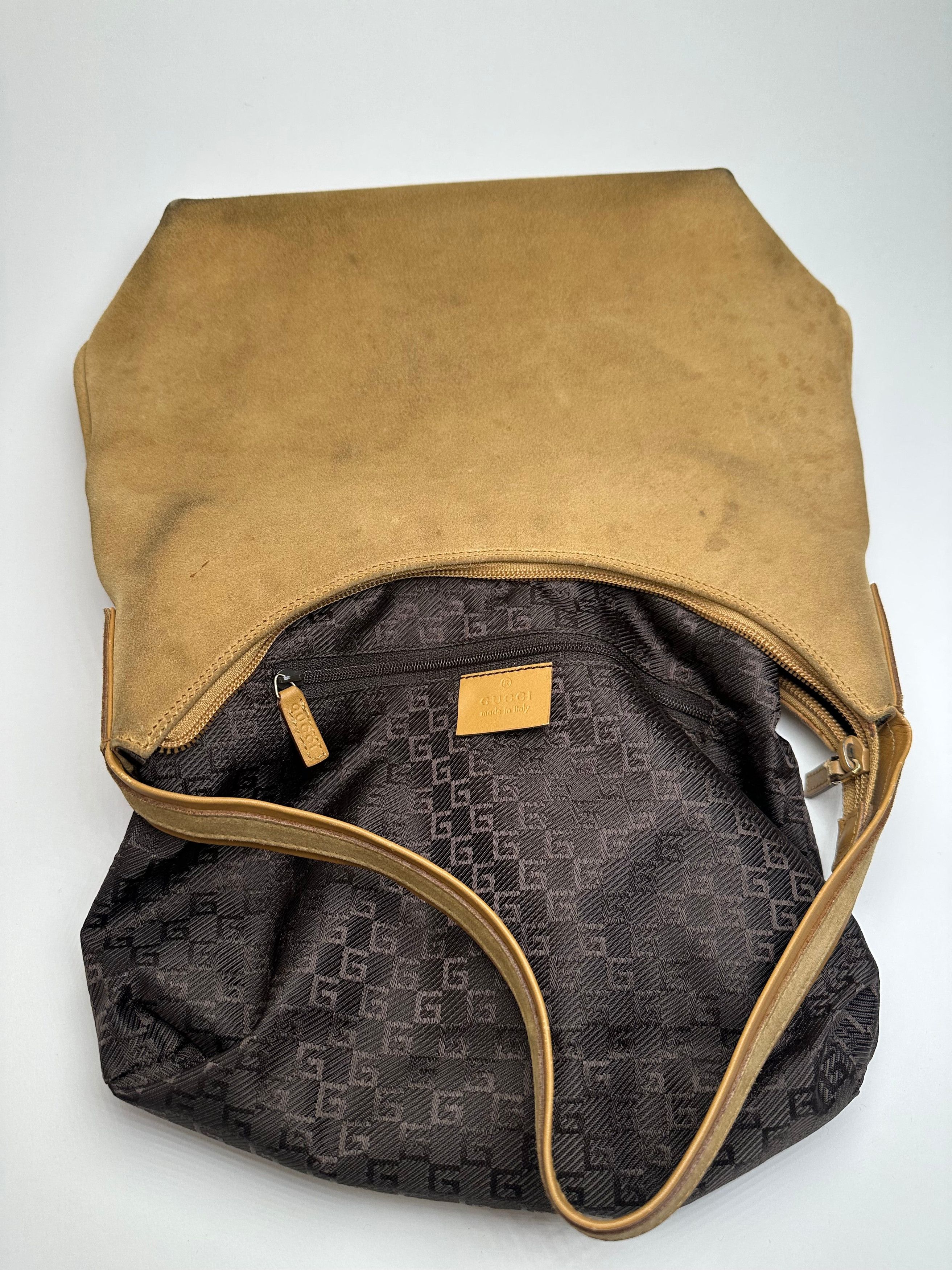 Gucci Vintage Suede Leather Hand Bag Brown Size ONE SIZE - 3 Thumbnail