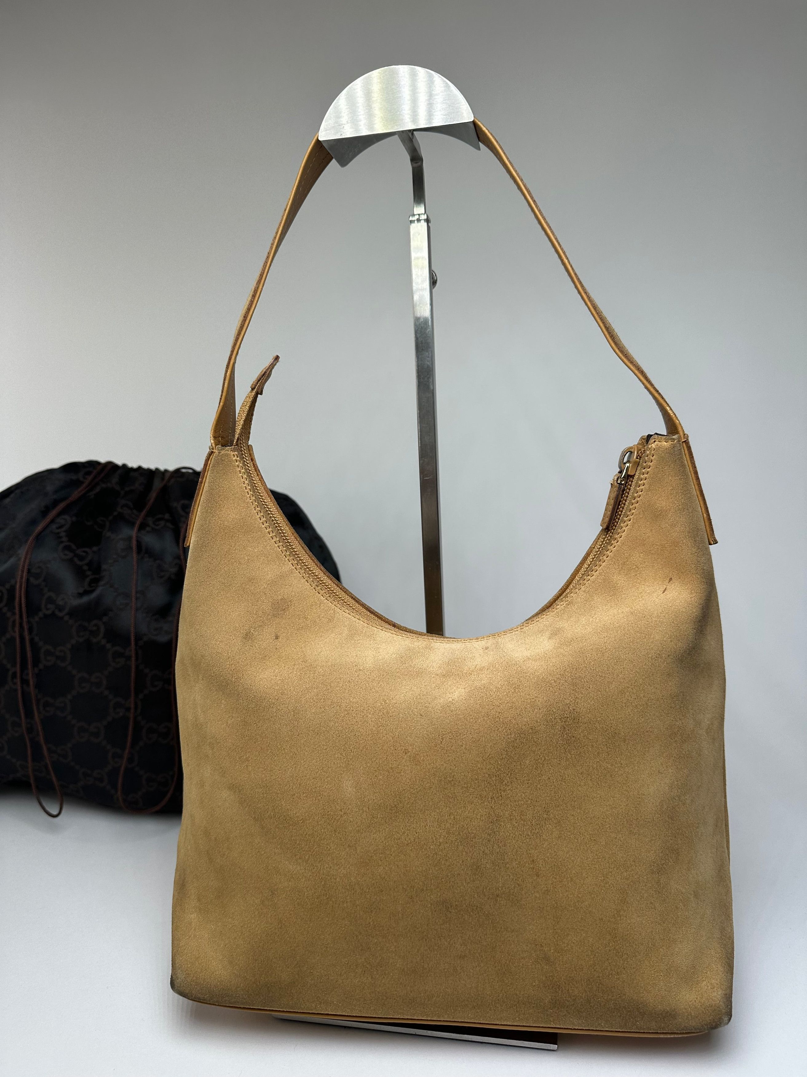 Gucci Vintage Suede Leather Hand Bag Brown Size ONE SIZE - 10 Thumbnail