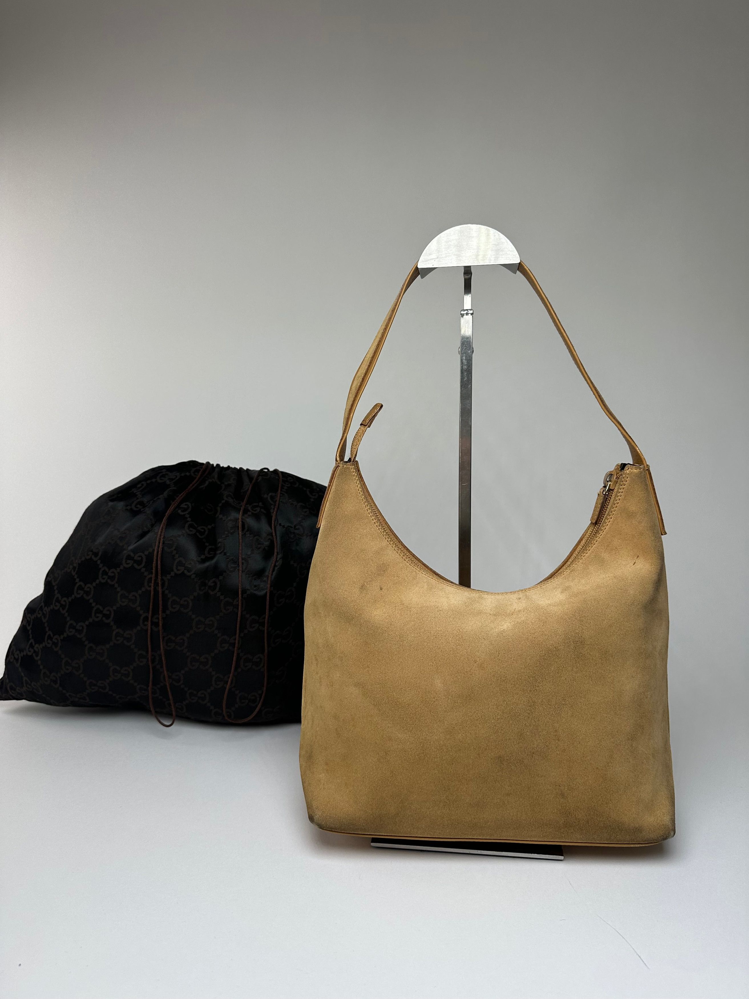 Gucci Vintage Suede Leather Hand Bag Brown Size ONE SIZE - 2 Thumbnail