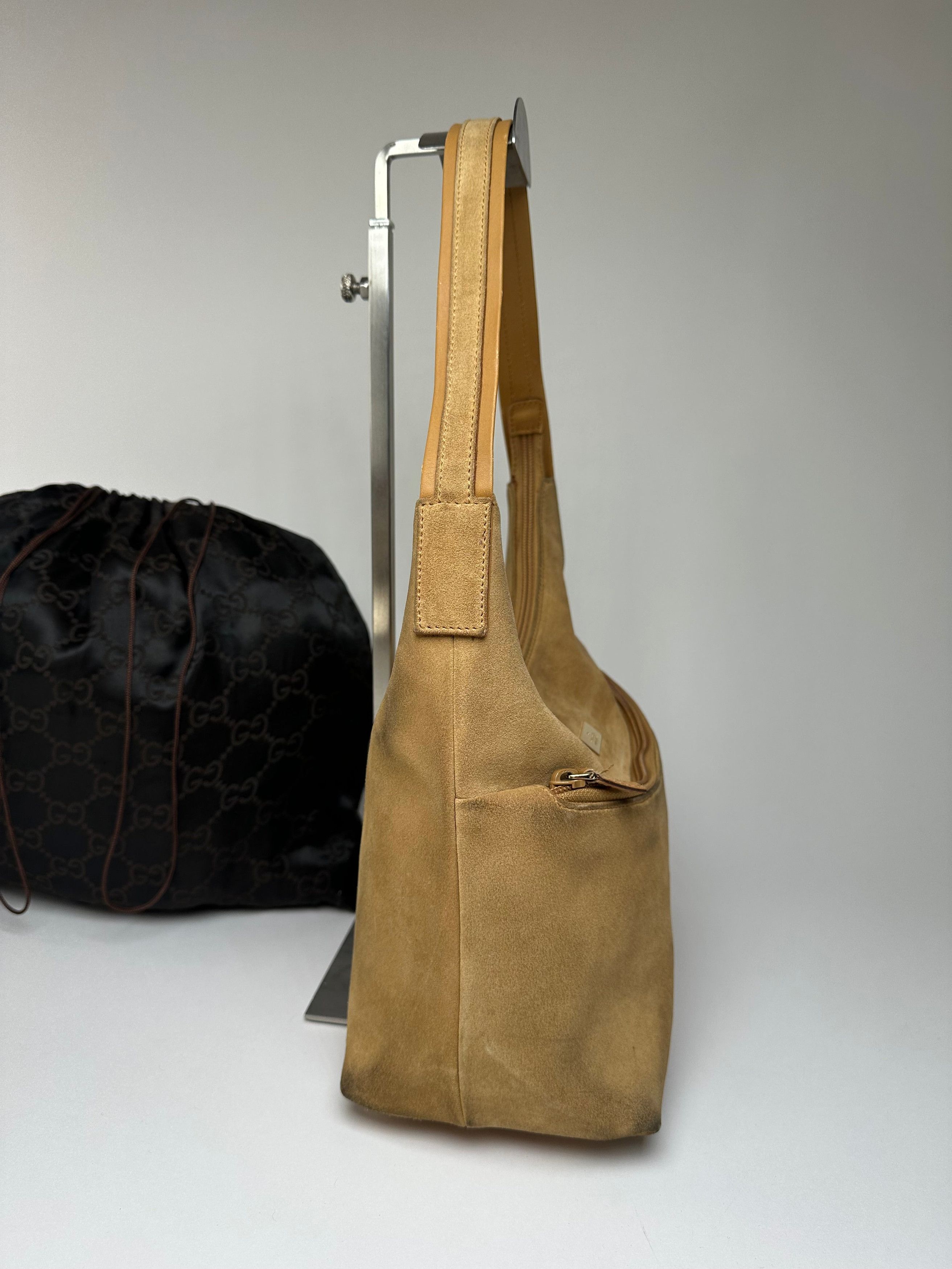 Gucci Vintage Suede Leather Hand Bag Brown Size ONE SIZE - 8 Thumbnail