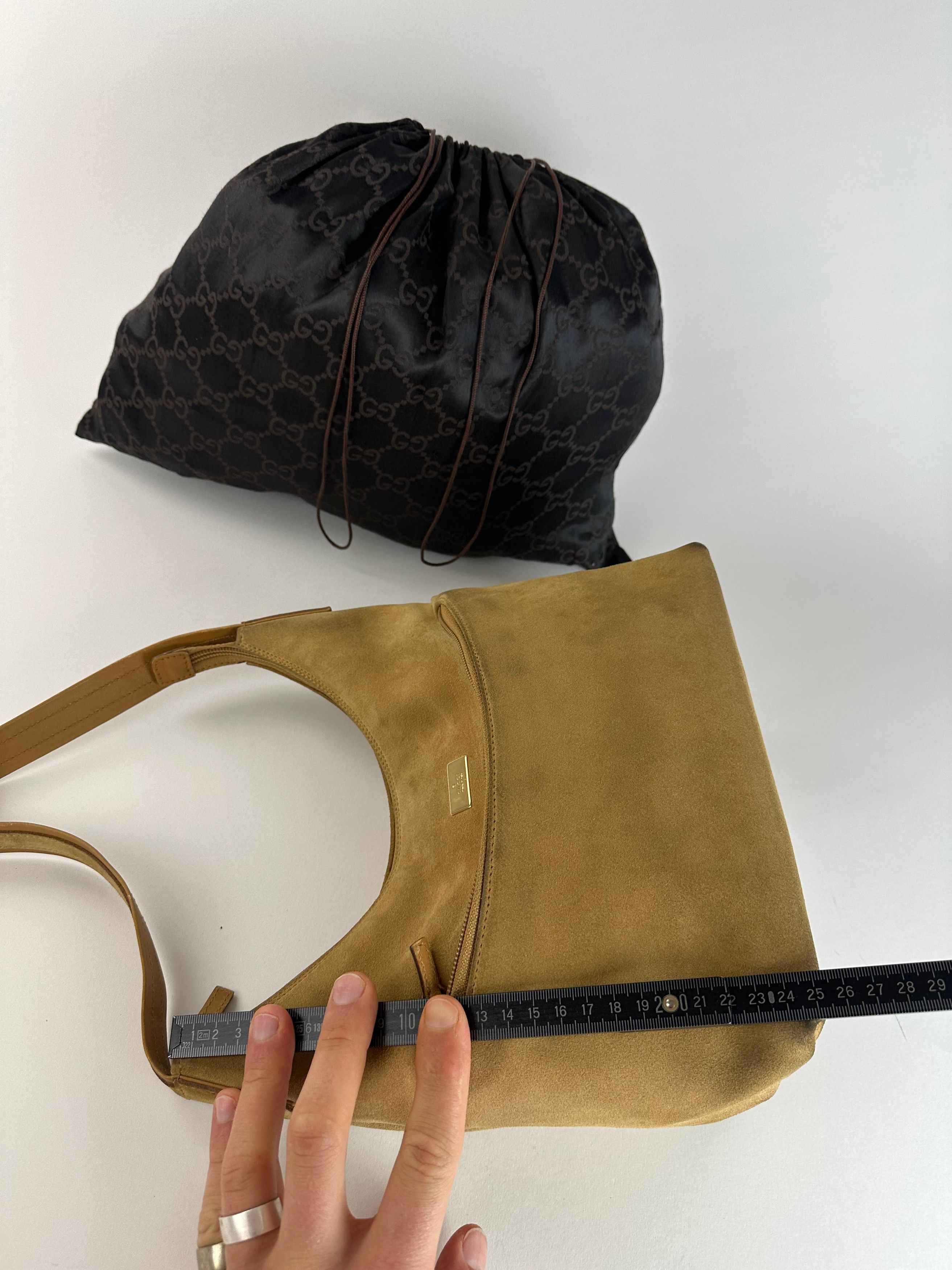 Gucci Vintage Suede Leather Hand Bag Brown Size ONE SIZE - 12 Thumbnail