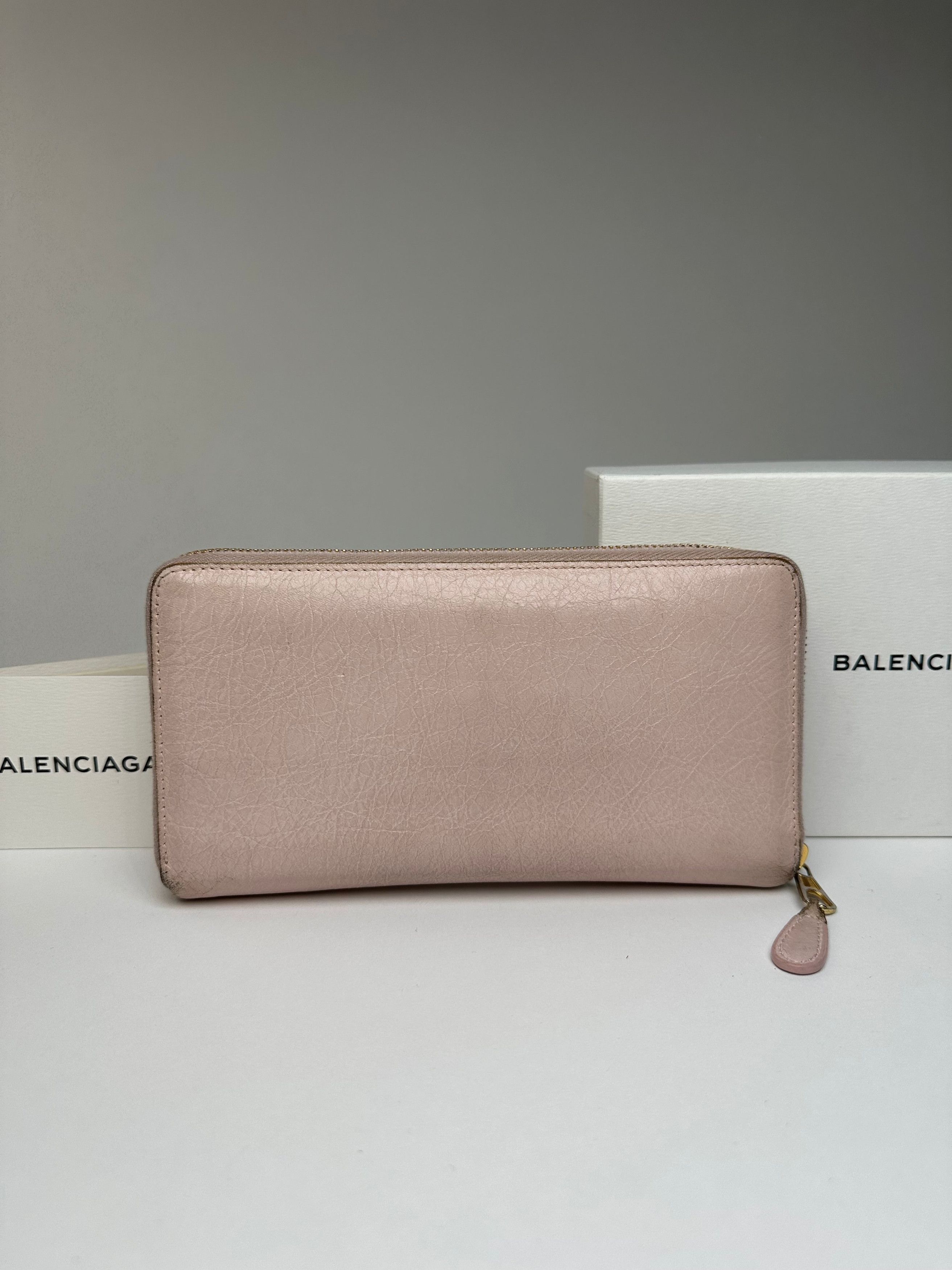 Balenciaga Vintage Leather City Wallet Pink Size ONE SIZE - 9 Thumbnail