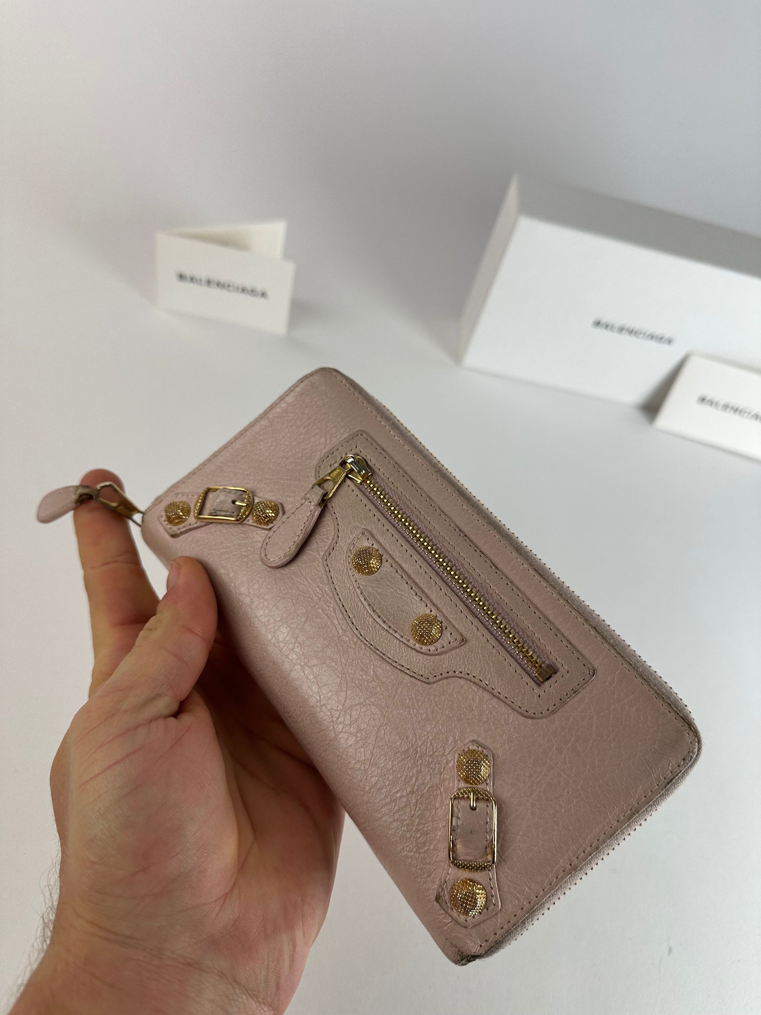 Balenciaga Vintage Leather City Wallet Pink Size ONE SIZE - 3 Thumbnail