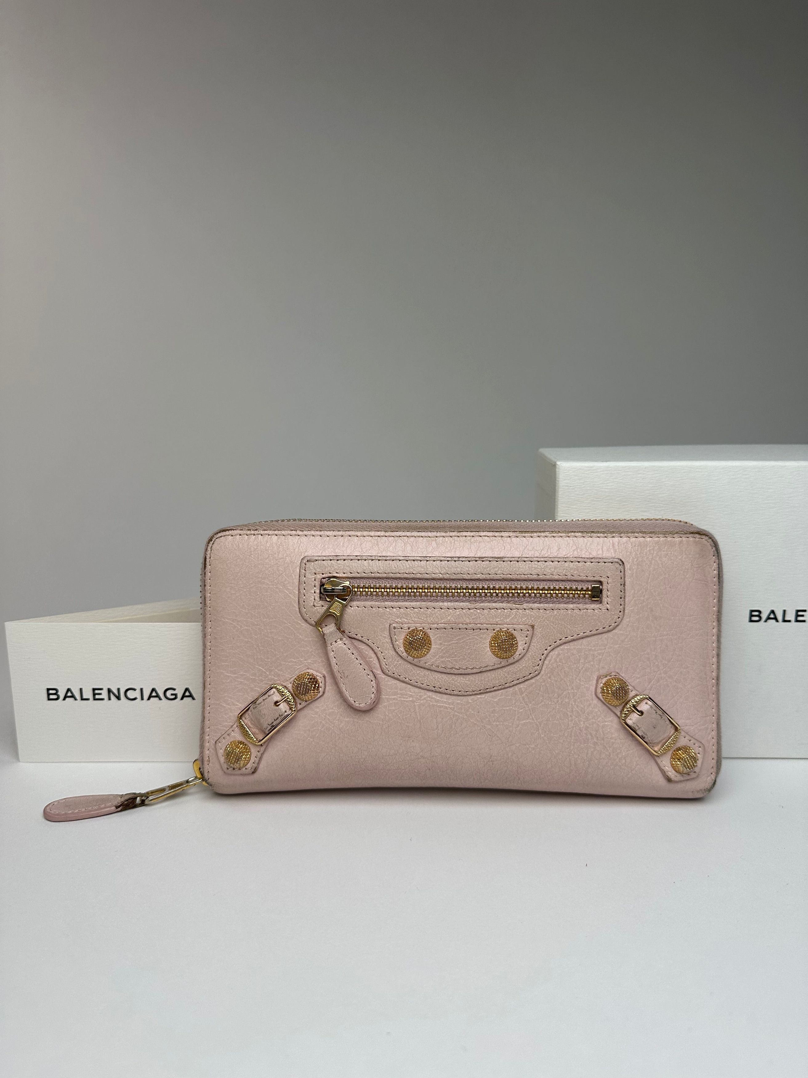 Balenciaga Vintage Leather City Wallet Pink Size ONE SIZE - 6 Thumbnail