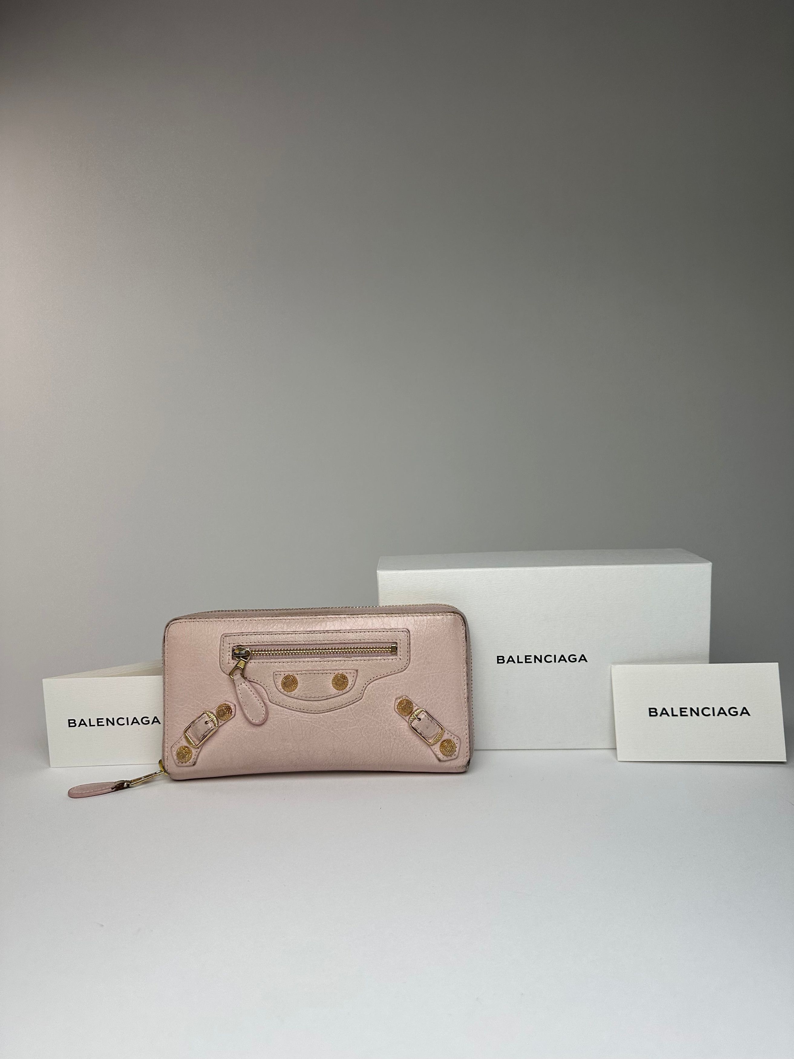 Balenciaga Vintage Leather City Wallet Pink Size ONE SIZE - 11 Thumbnail