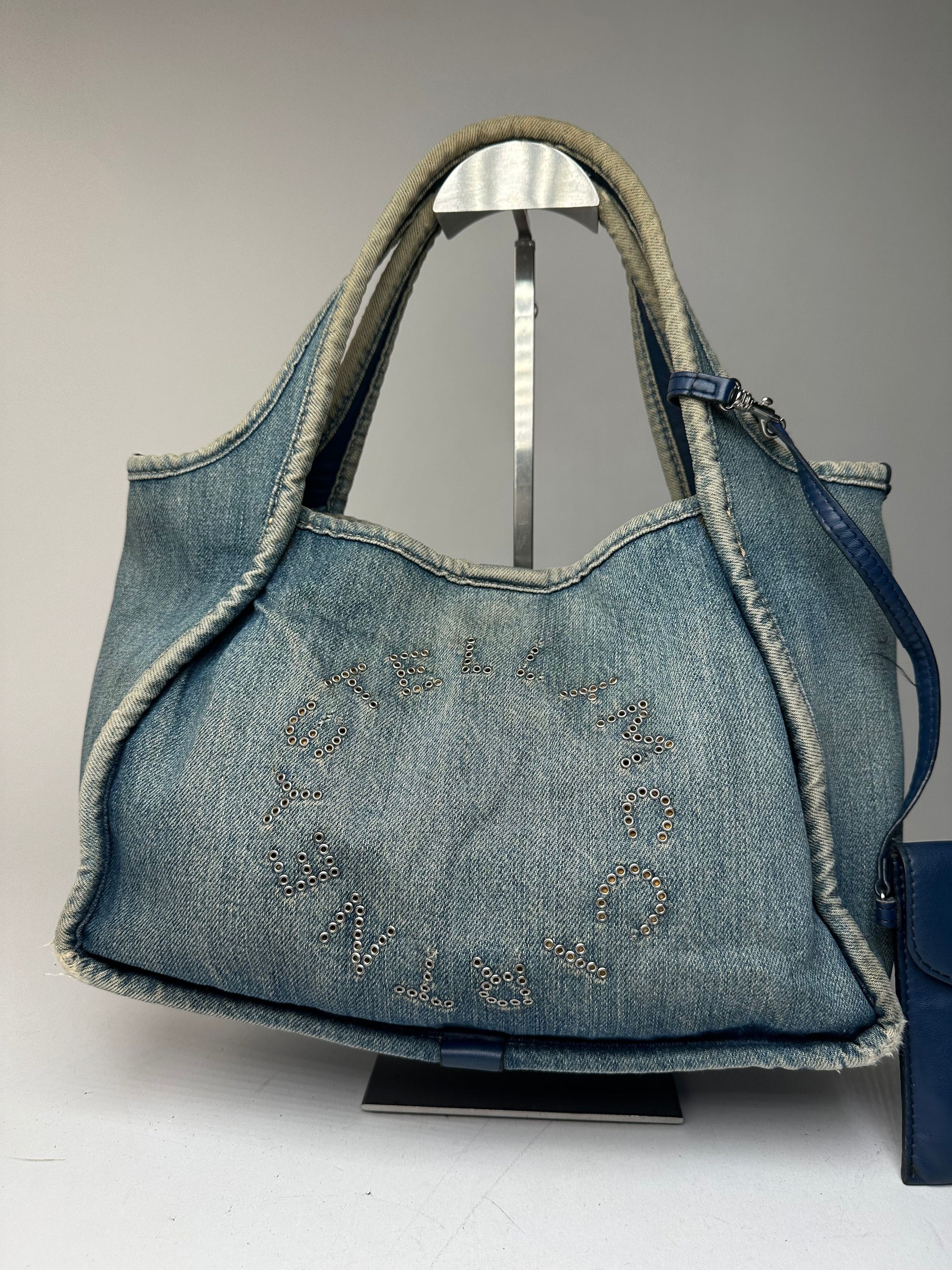 Stella McCartney Vintage Stella Mc Cartney Denim Vegan Leather Bag Blue Size ONE SIZE - 5 Thumbnail