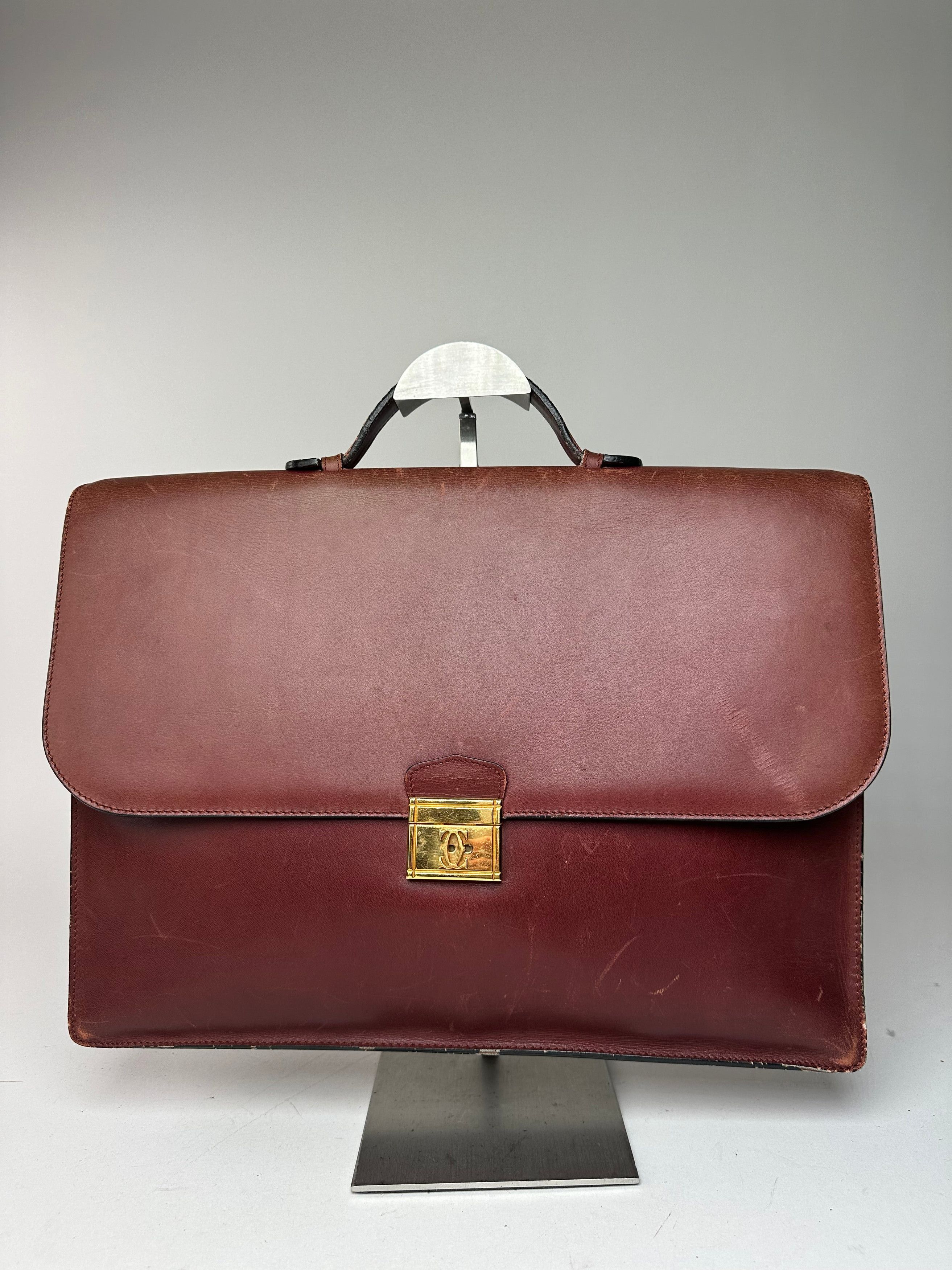 Cartier Vintage Burgundy Leather Satchel Size ONE SIZE - 13 Thumbnail