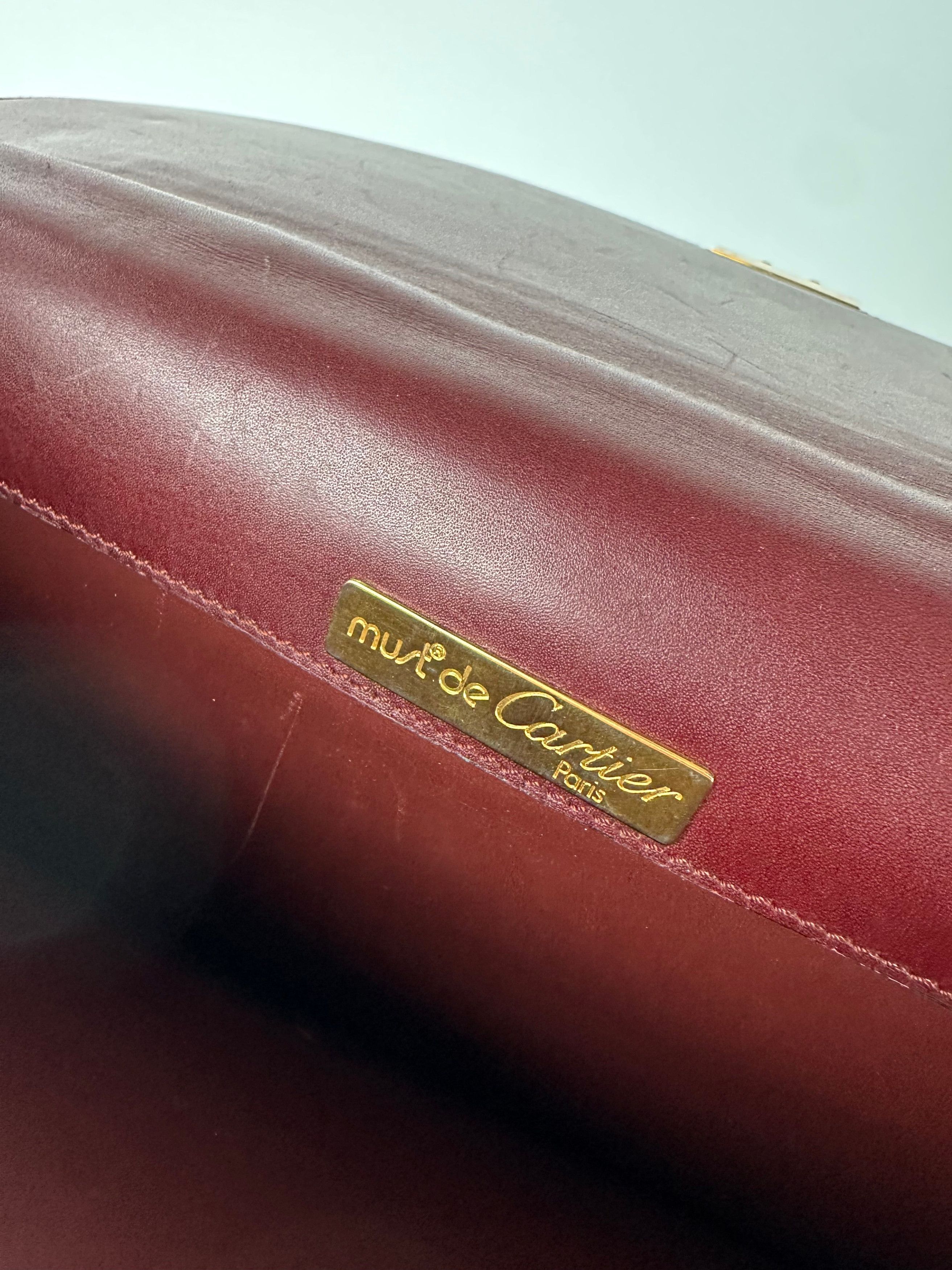 Cartier Vintage Burgundy Leather Satchel Size ONE SIZE - 5 Thumbnail