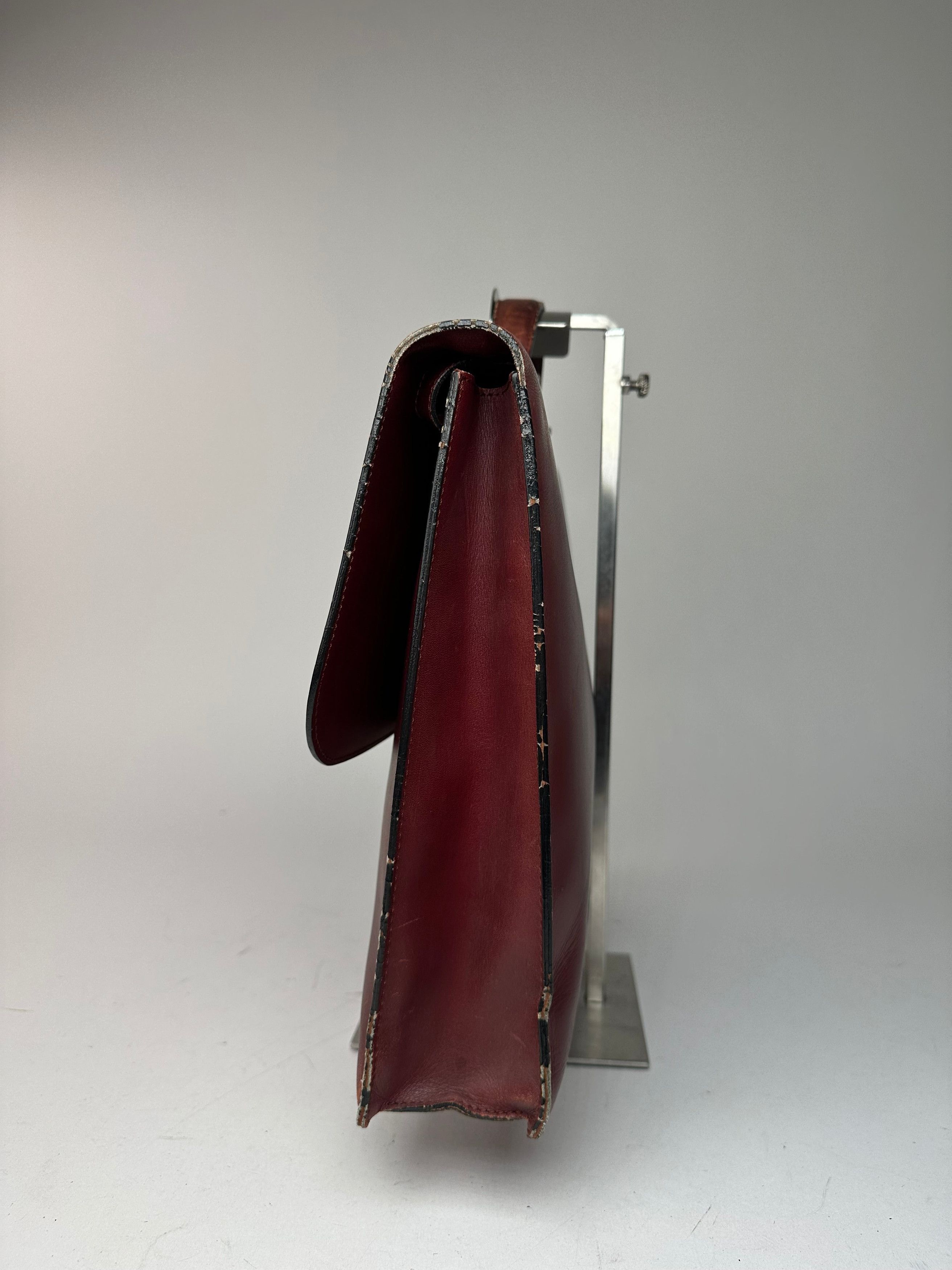 Cartier Vintage Burgundy Leather Satchel Size ONE SIZE - 7 Thumbnail