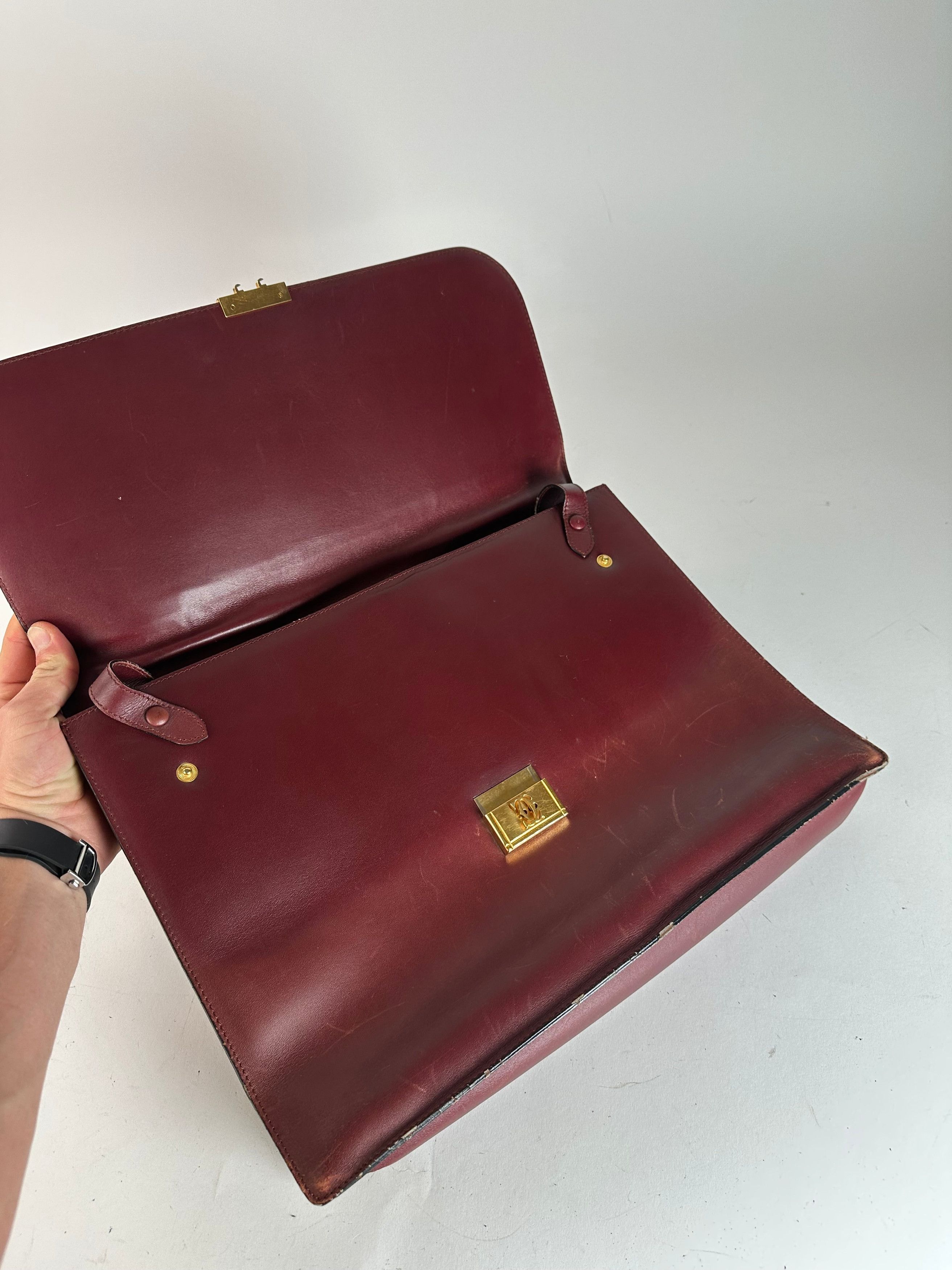 Cartier Vintage Burgundy Leather Satchel Size ONE SIZE - 6 Thumbnail