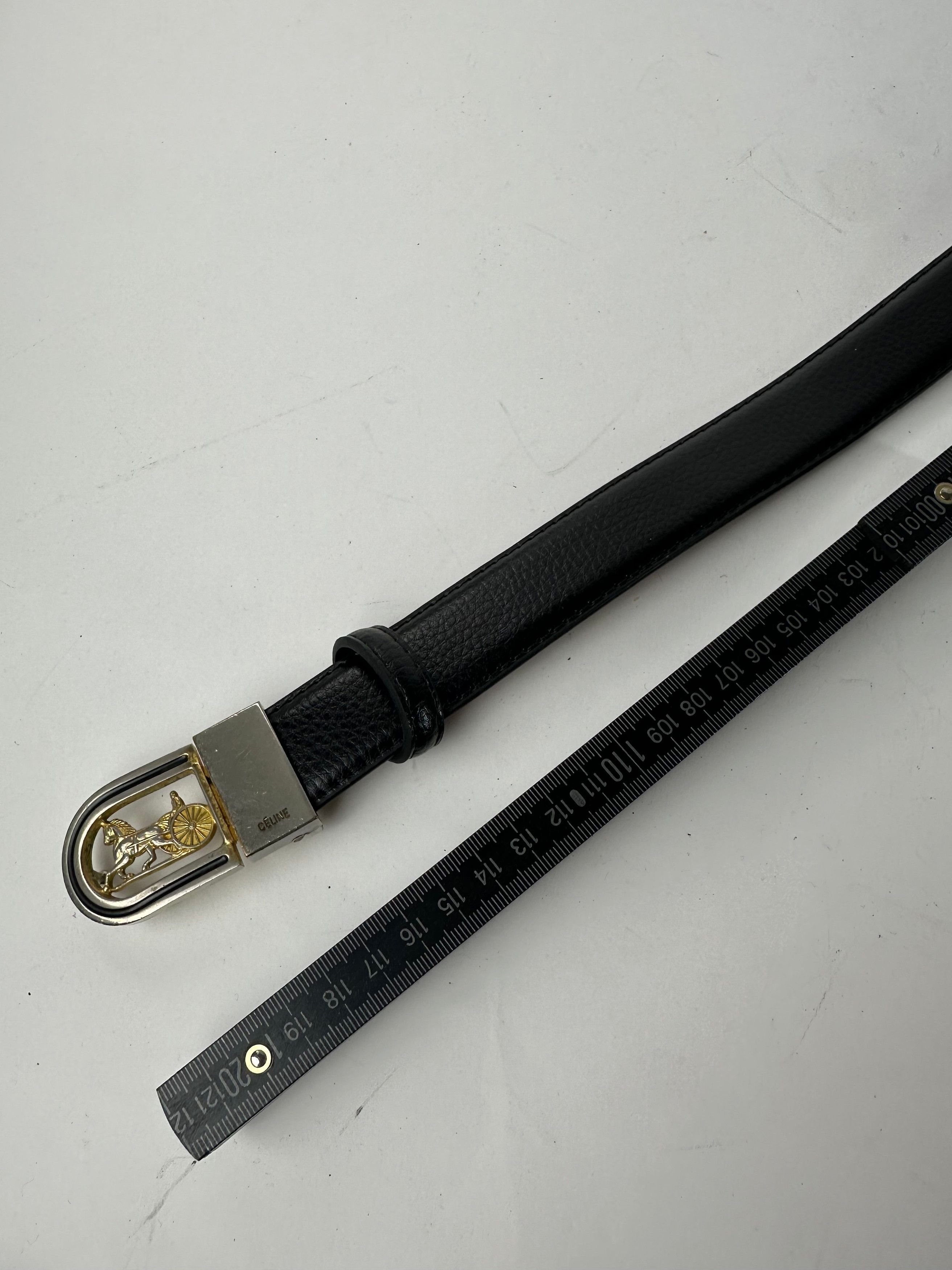 Celine Vintage Snake Emblossed Leather Belt Black Size ONE SIZE - 8 Thumbnail