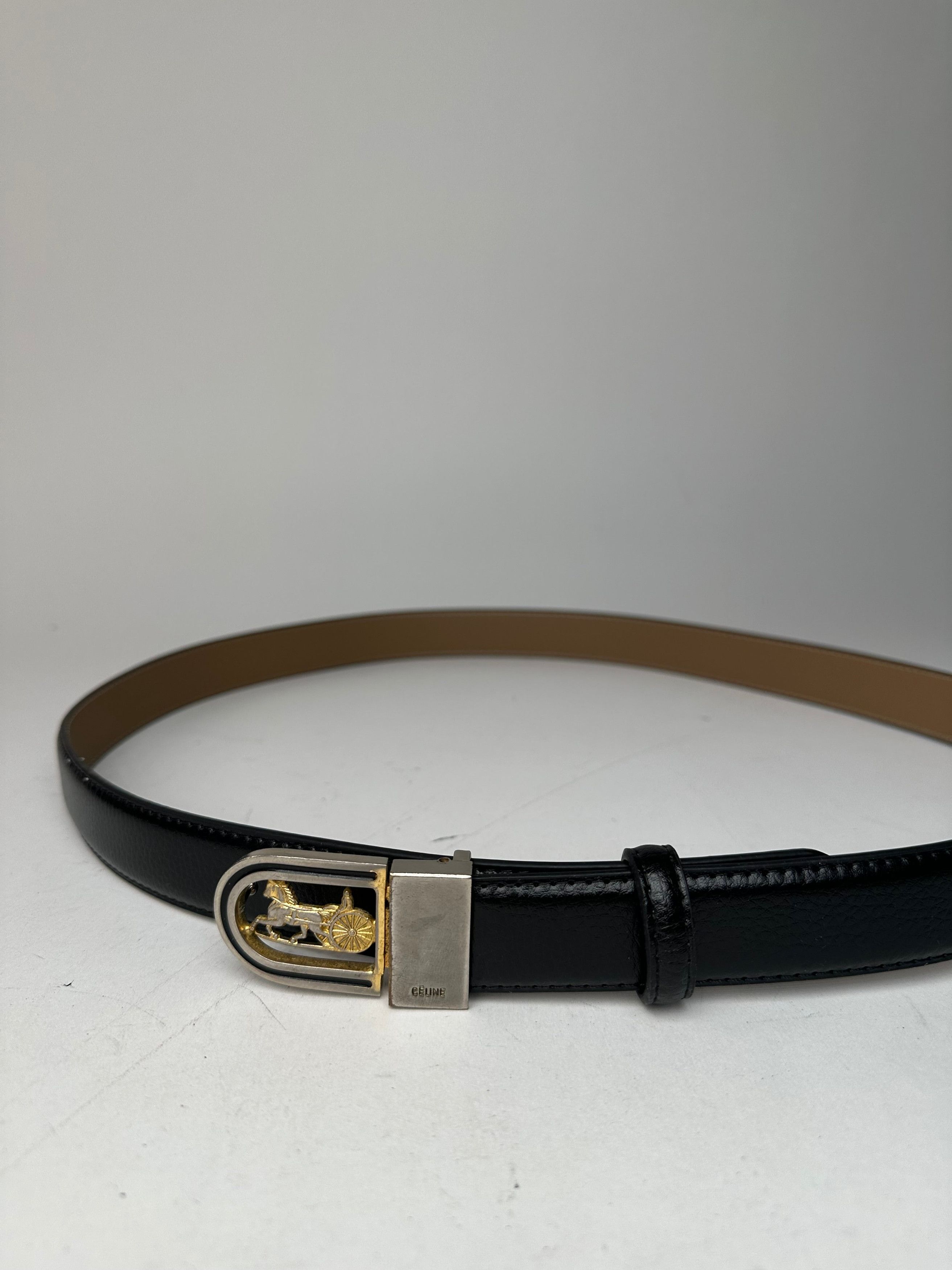 Celine Vintage Snake Emblossed Leather Belt Black Size ONE SIZE - 5 Thumbnail