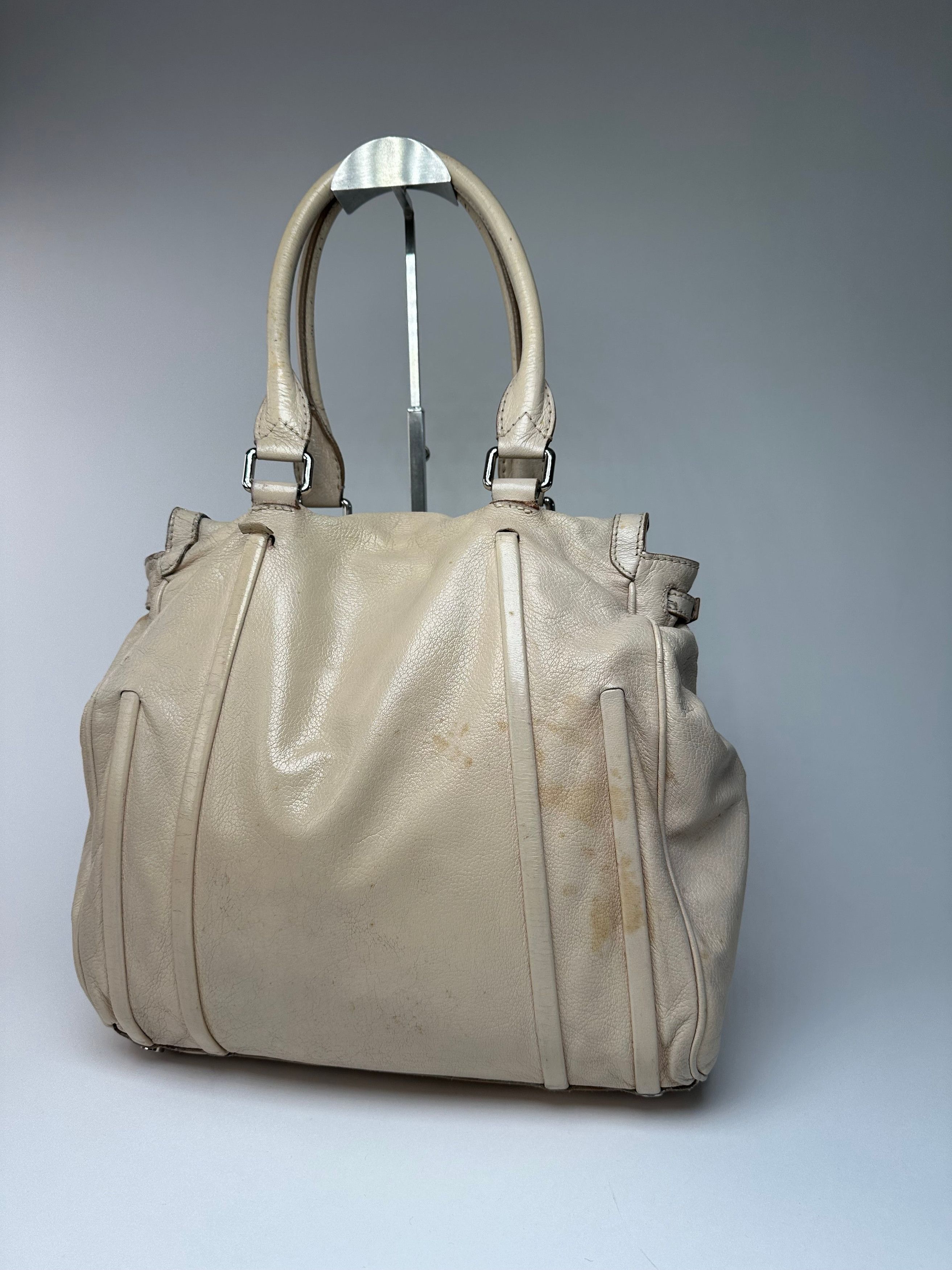 Celine Vintage Paris Leather Handbag Grey Size ONE SIZE - 12 Thumbnail