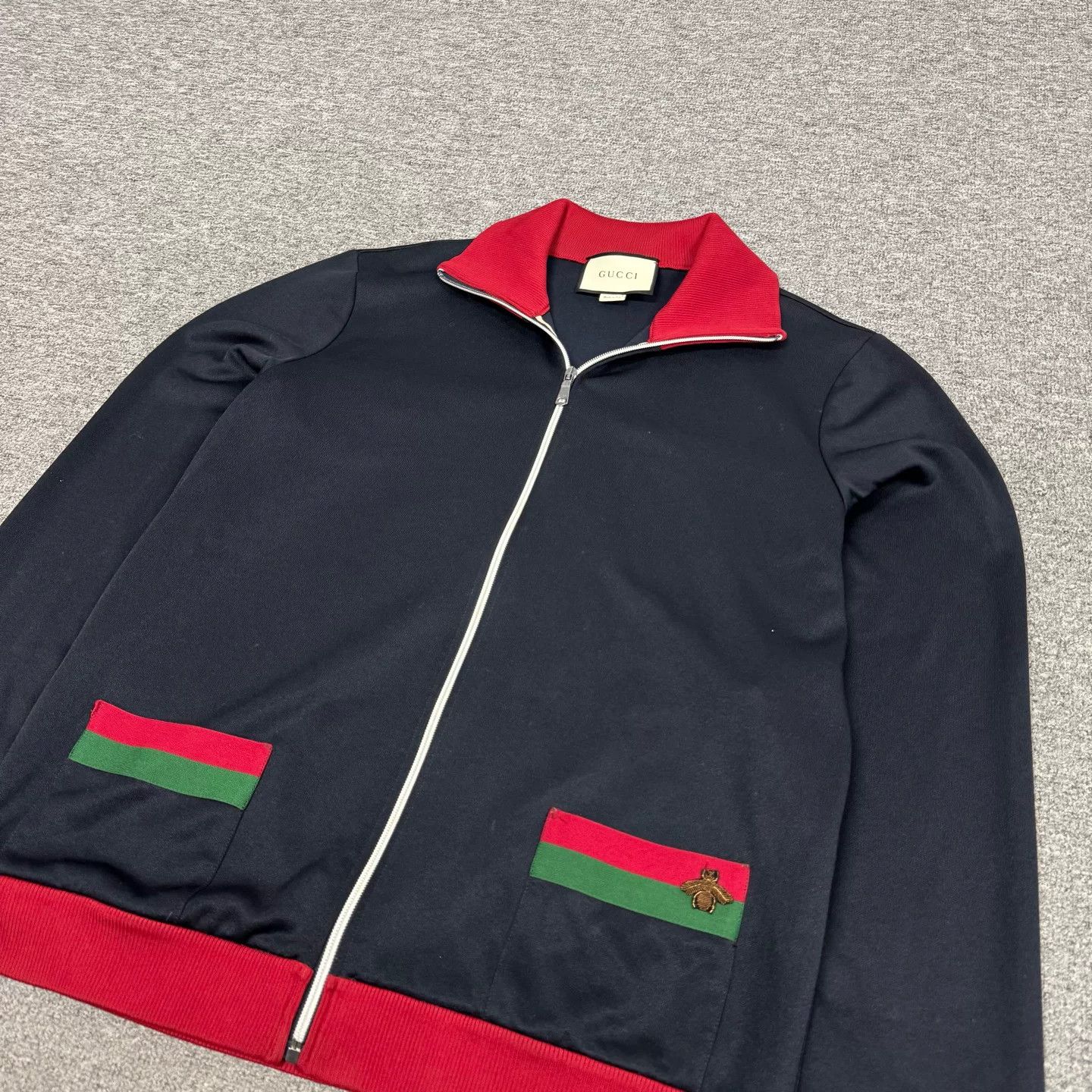 Gucci Gucci Red Green Bee Embroidery Zipper Jacket Size US XL / EU 56 / 4 - 4 Thumbnail