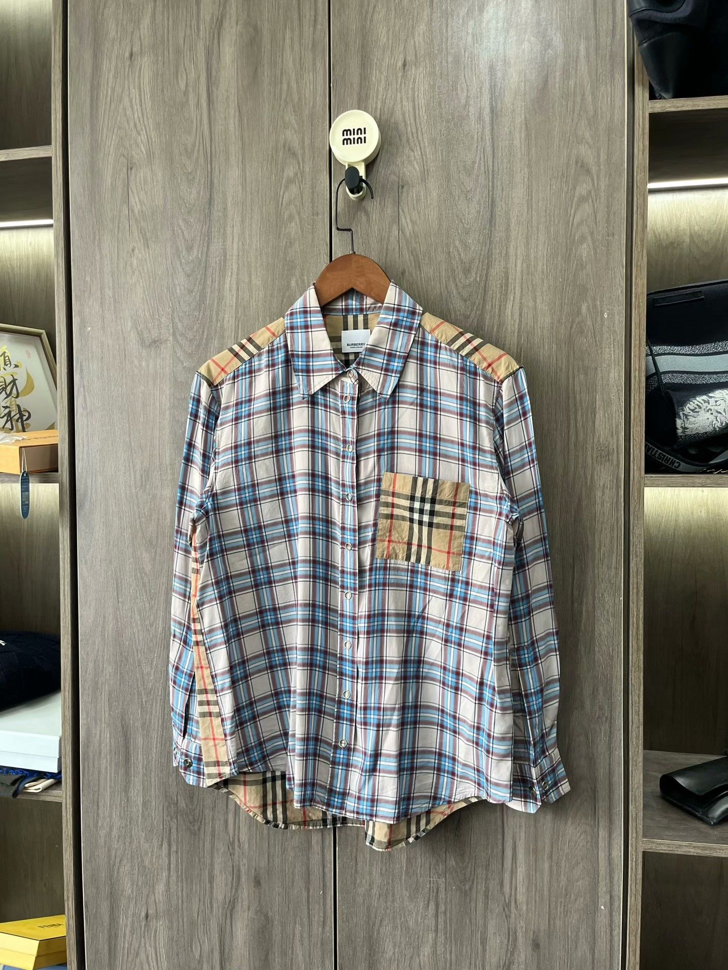 Burberry Burberry Check Panel Long-Sleeve Shirt Size XS / US 0-2 / IT 36-38 - 7 Thumbnail