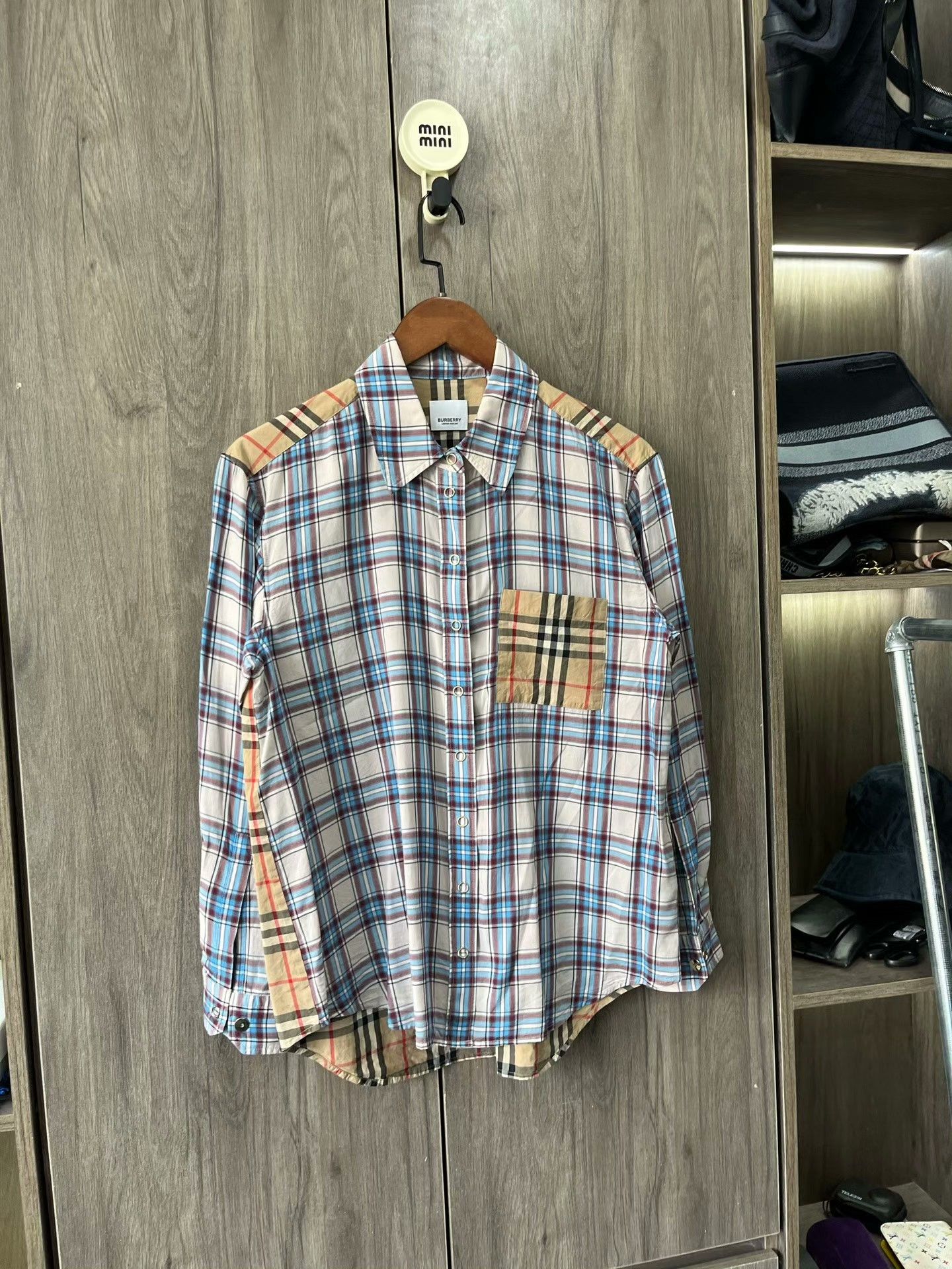 Burberry Burberry Check Panel Long-Sleeve Shirt Size XS / US 0-2 / IT 36-38 - 8 Thumbnail