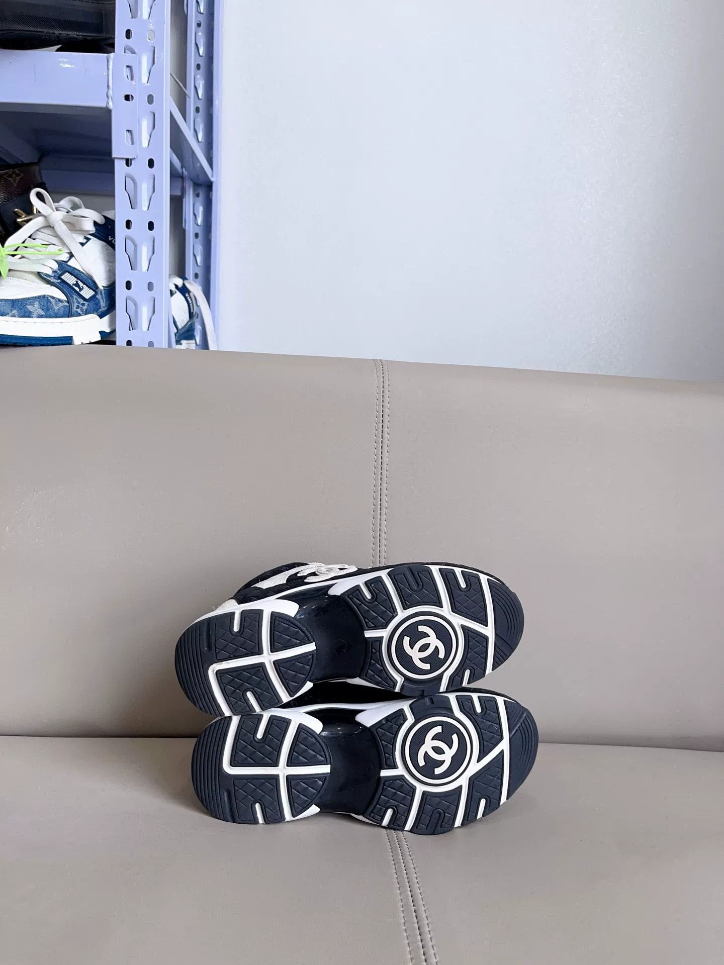 Chanel Chanel Black White Panda CC Print Sneakers Size US 6 / IT 36 - 6 Thumbnail