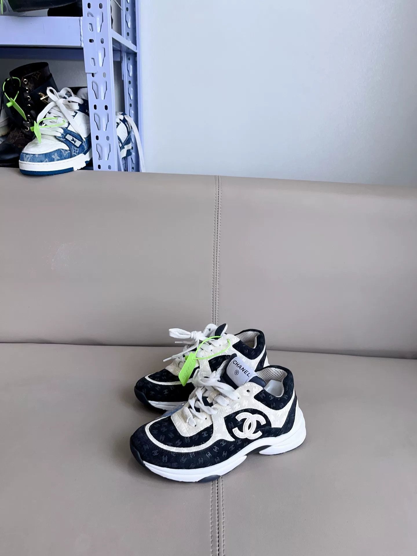 Chanel Chanel Black White Panda CC Print Sneakers Size US 6 / IT 36 - 5 Thumbnail