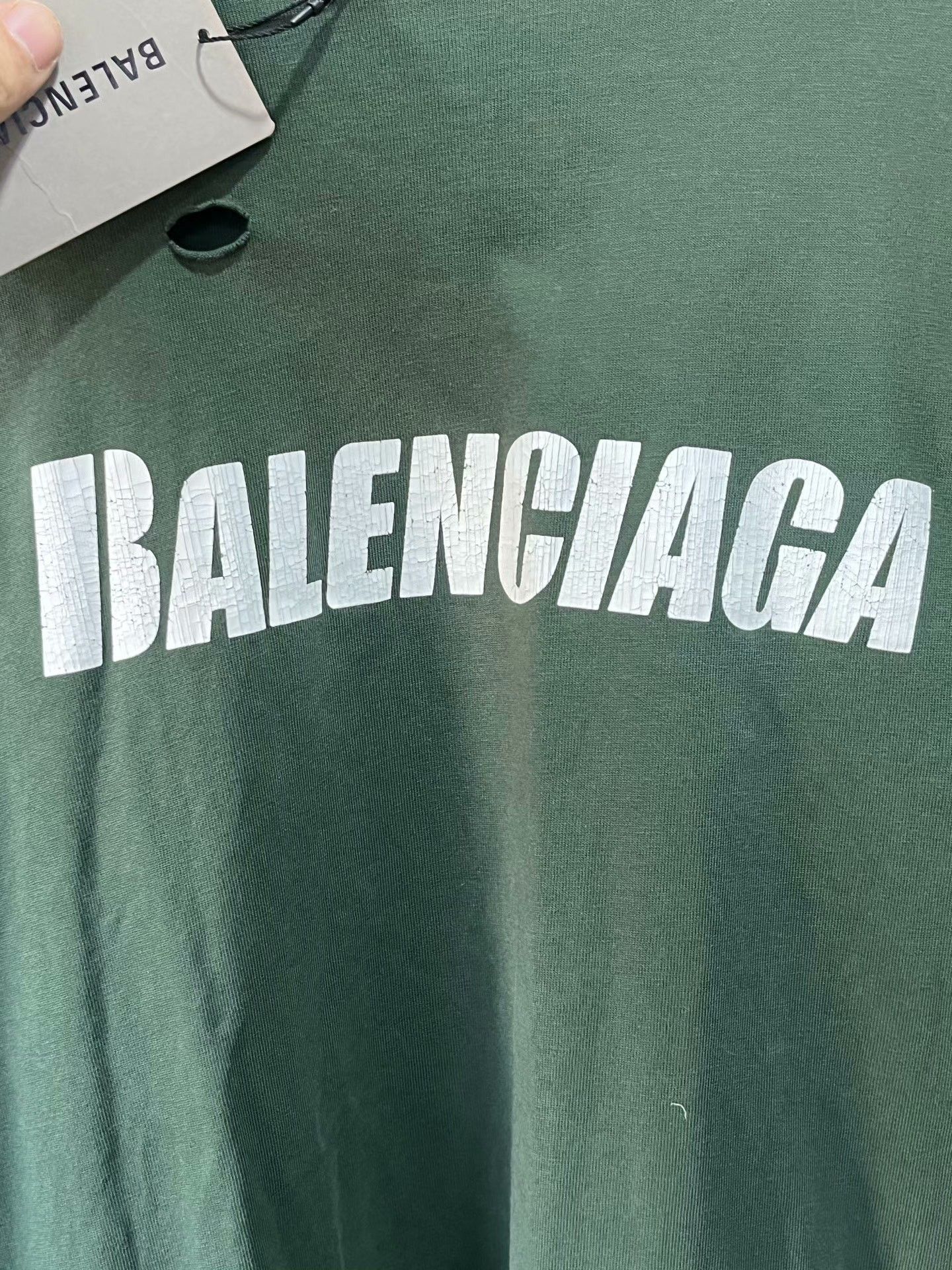 Balenciaga Balenciaga Distressed Green Short-Sleeve Size US XS / EU 42 / 0 - 4 Thumbnail