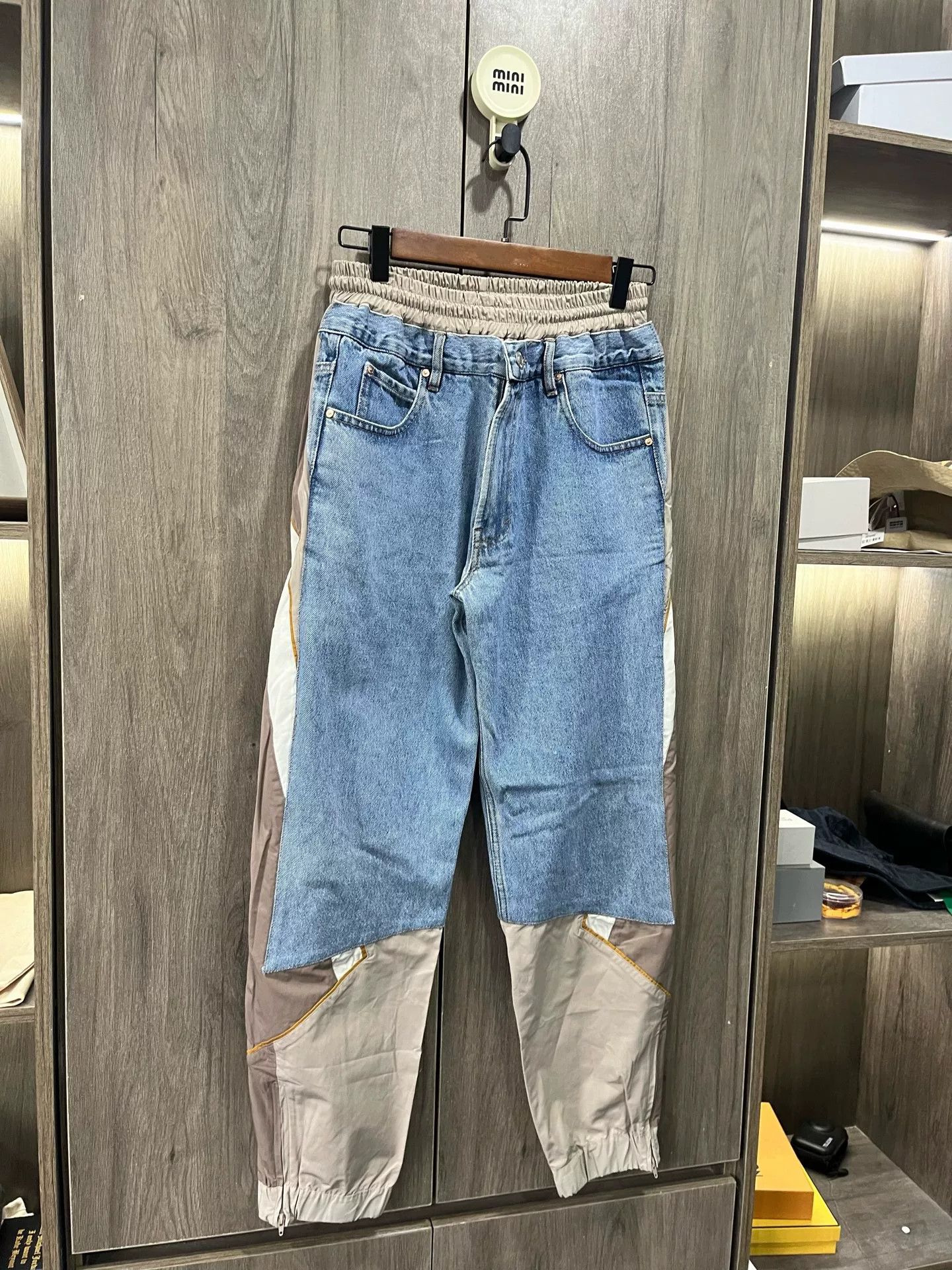 Martine Rose Martine Rose SS19 Denim Spliced Sweatpants Size US 26 / EU 42 - 2 Thumbnail