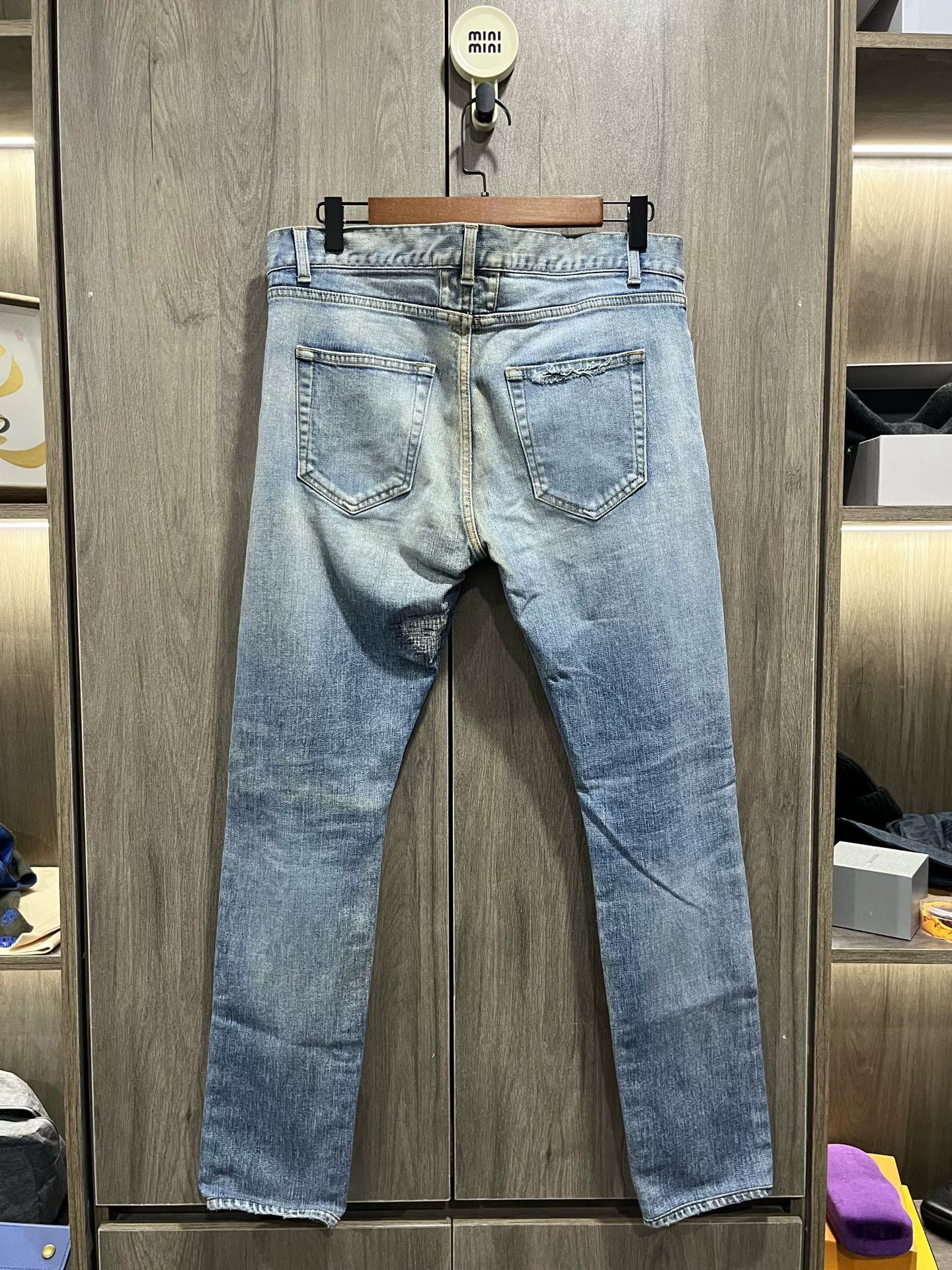 Saint Laurent Paris Saint Laurent D02 Distressed Blue Jeans Size US 32 / EU 48 - 4 Thumbnail