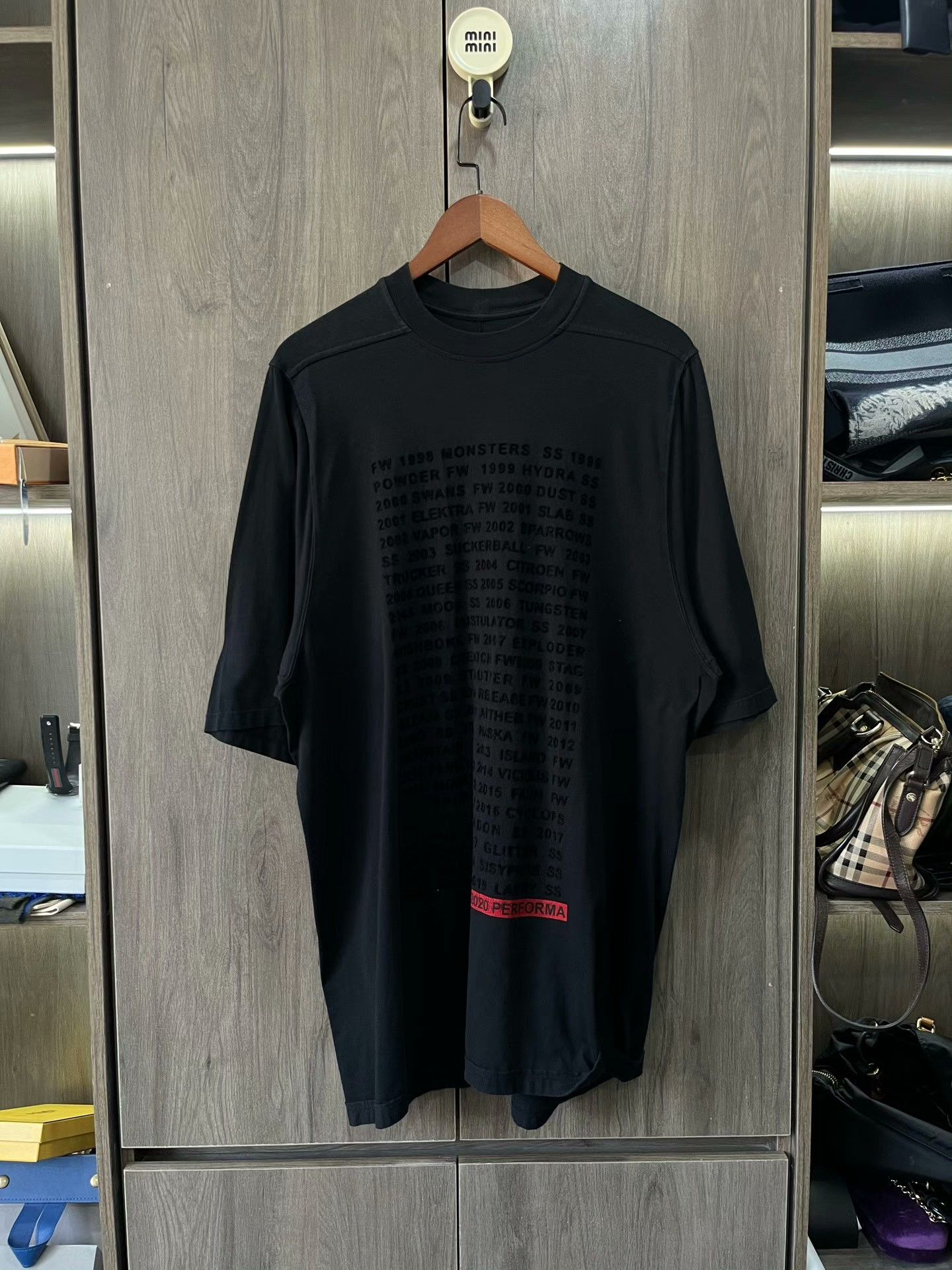 Rick Owens Drkshdw Rick Owens Drkshdw Flocked Letter Tee Size US XS / EU 42 / 0 - 6 Thumbnail