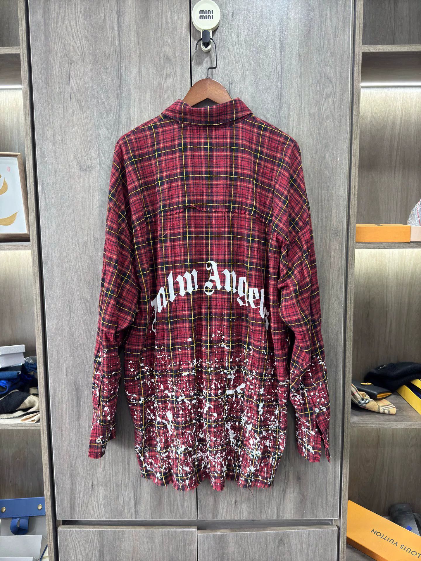 Palm Angels Palm Angels Red Plaid Splatter Shirt Jacket Size US M / EU 48-50 / 2 - 5 Thumbnail