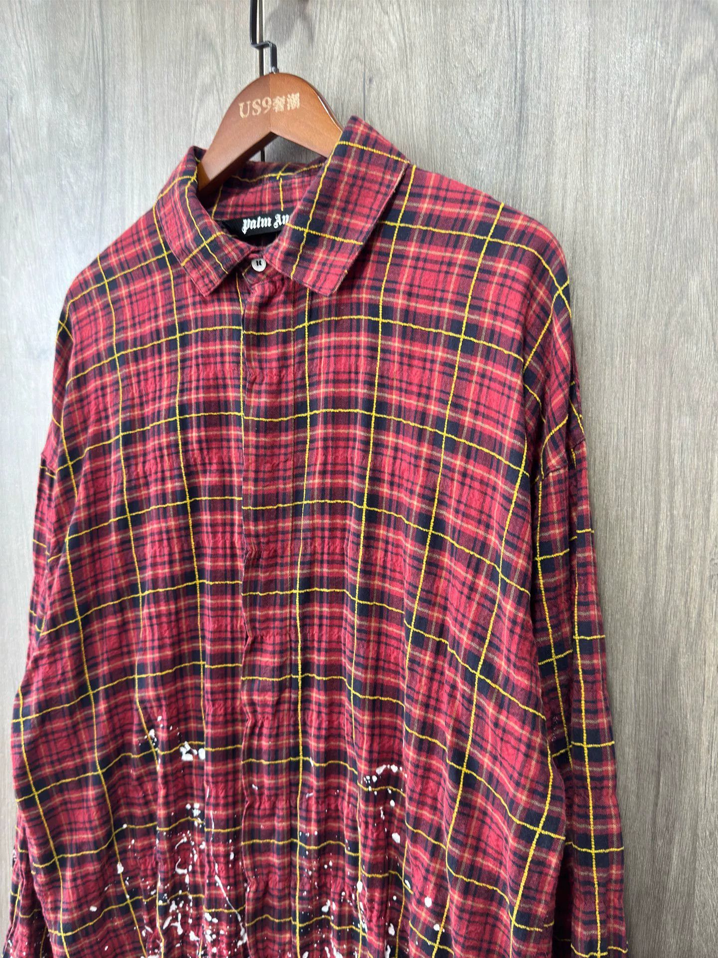 Palm Angels Palm Angels Red Plaid Splatter Shirt Jacket Size US M / EU 48-50 / 2 - 3 Thumbnail