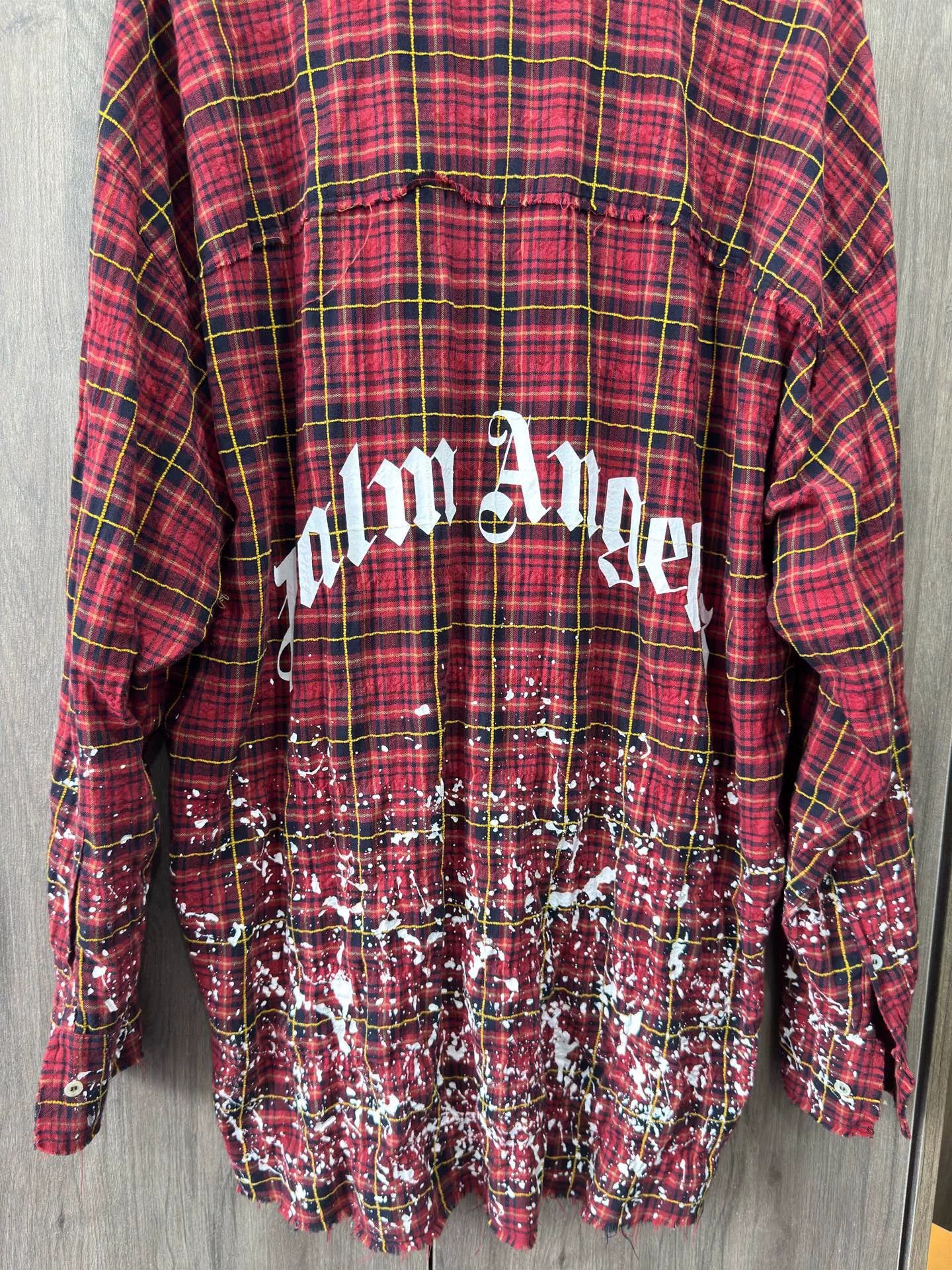Palm Angels Palm Angels Red Plaid Splatter Shirt Jacket Size US M / EU 48-50 / 2 - 4 Thumbnail