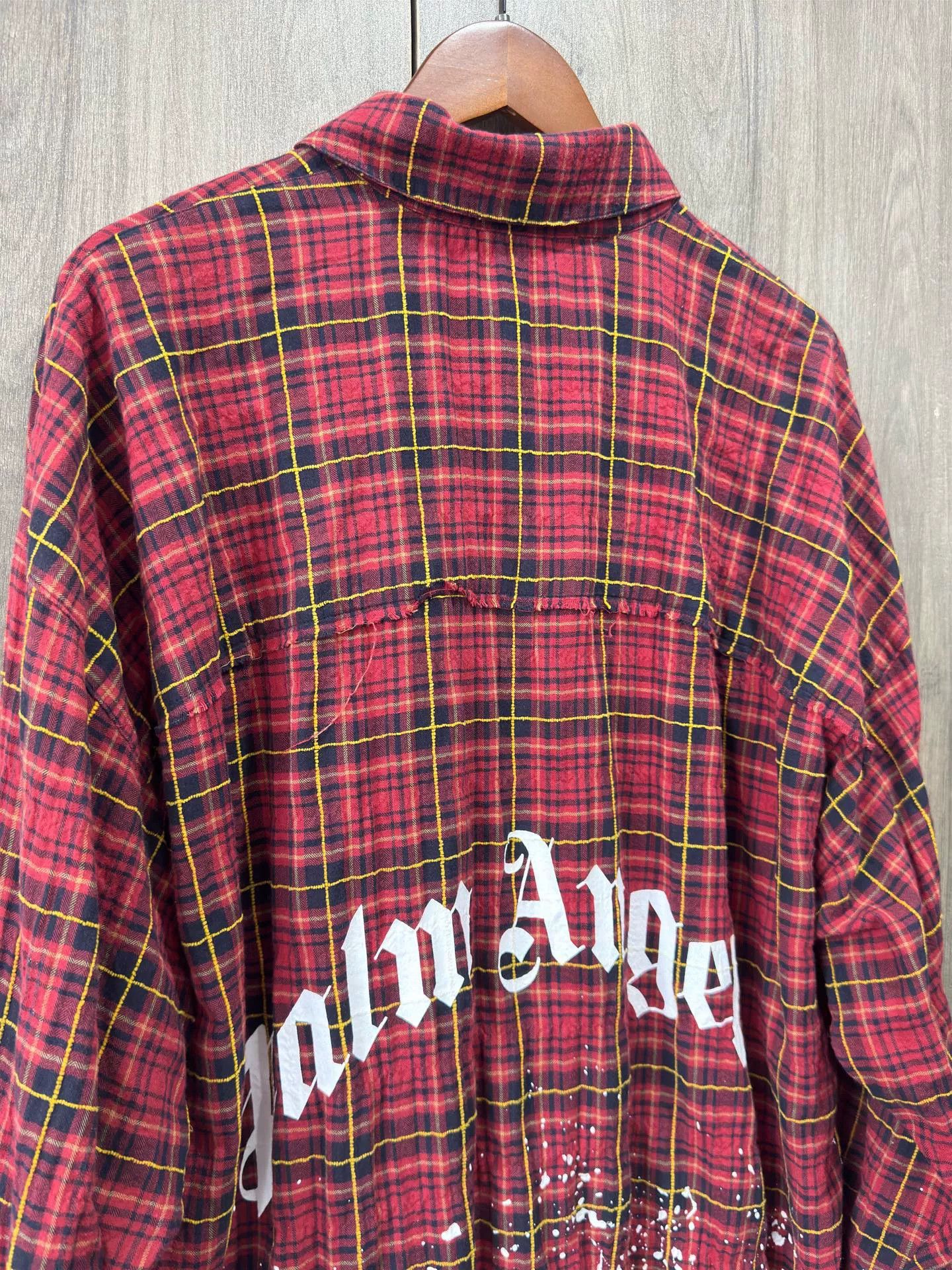 Palm Angels Palm Angels Red Plaid Splatter Shirt Jacket Size US M / EU 48-50 / 2 - 9 Thumbnail