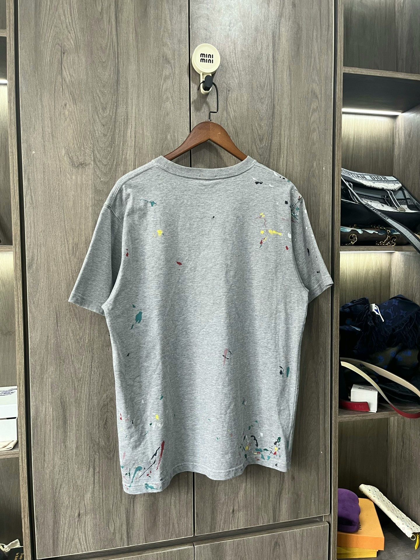 Dior DIOR Embroidered Logo Splatter Gray Tee Size US XXL / EU 58 / 5 - 3 Thumbnail