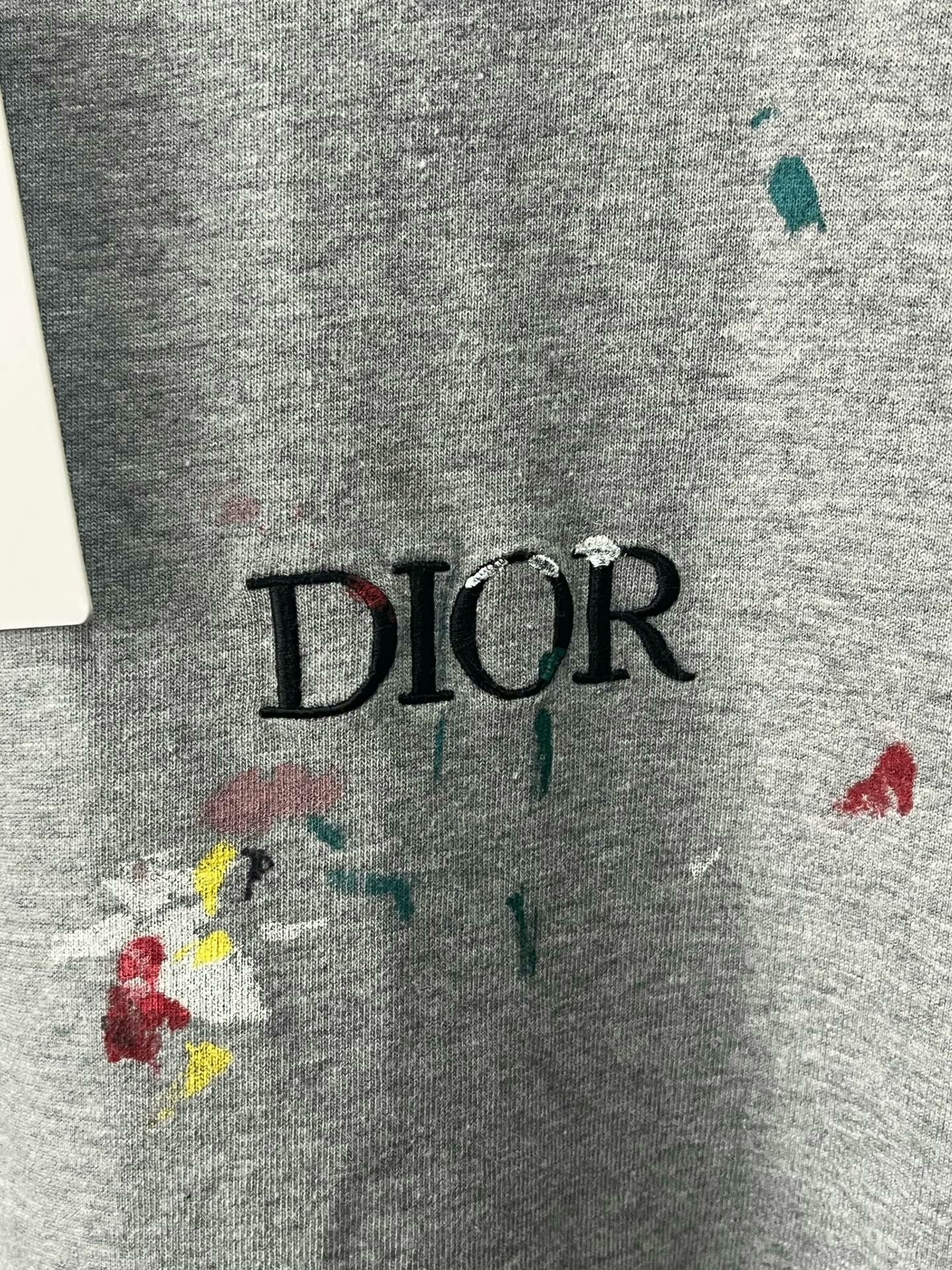 Dior DIOR Embroidered Logo Splatter Gray Tee Size US XXL / EU 58 / 5 - 5 Thumbnail