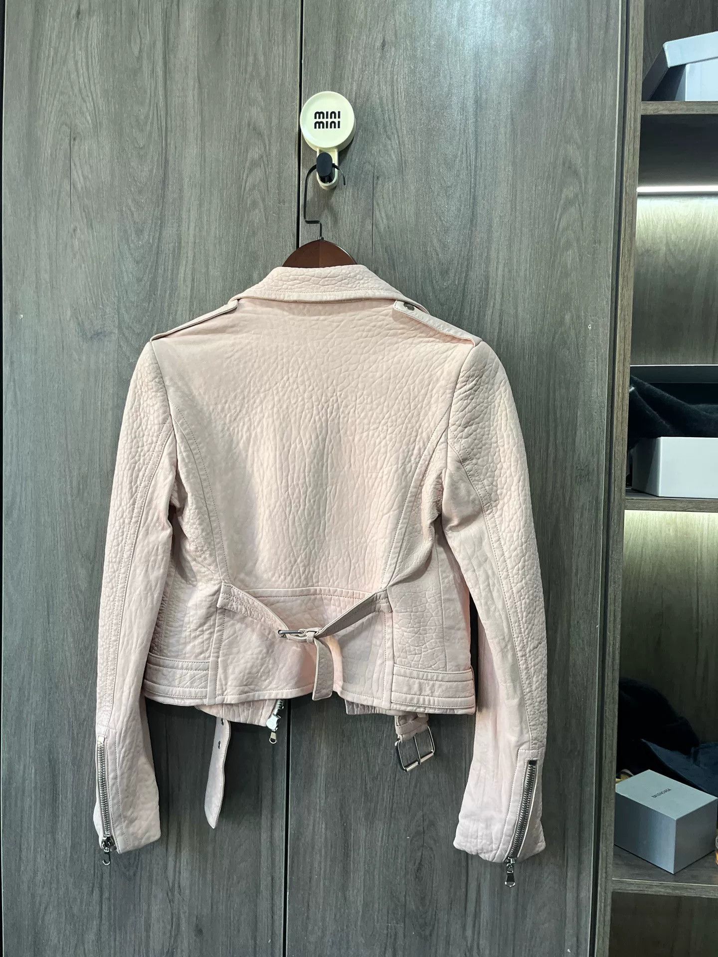 Alexander McQueen Alexander McQueen Pink Embossed Biker Jacket Size S / US 4 / IT 40 - 6 Thumbnail