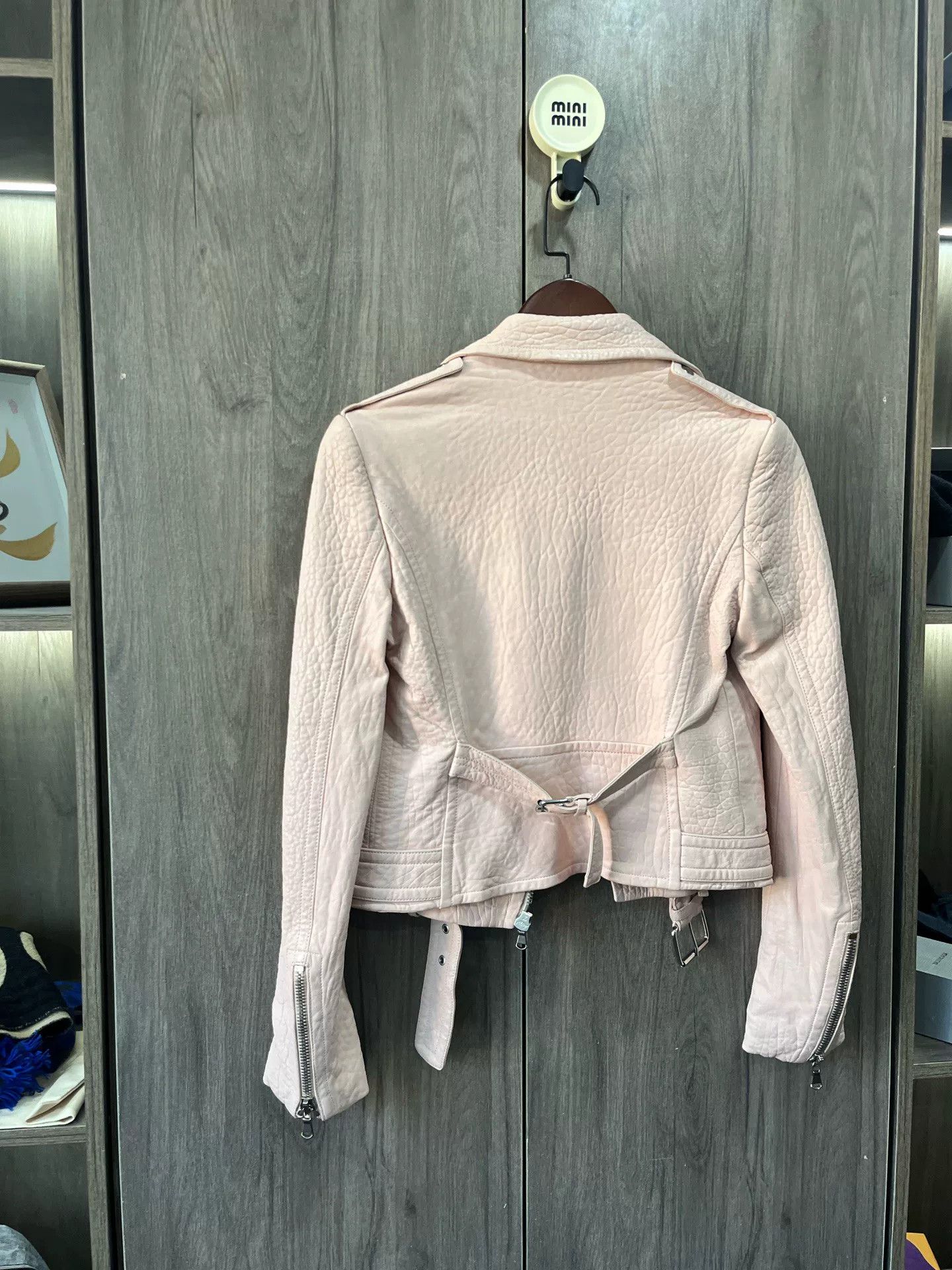 Alexander McQueen Alexander McQueen Pink Embossed Biker Jacket Size S / US 4 / IT 40 - 7 Thumbnail