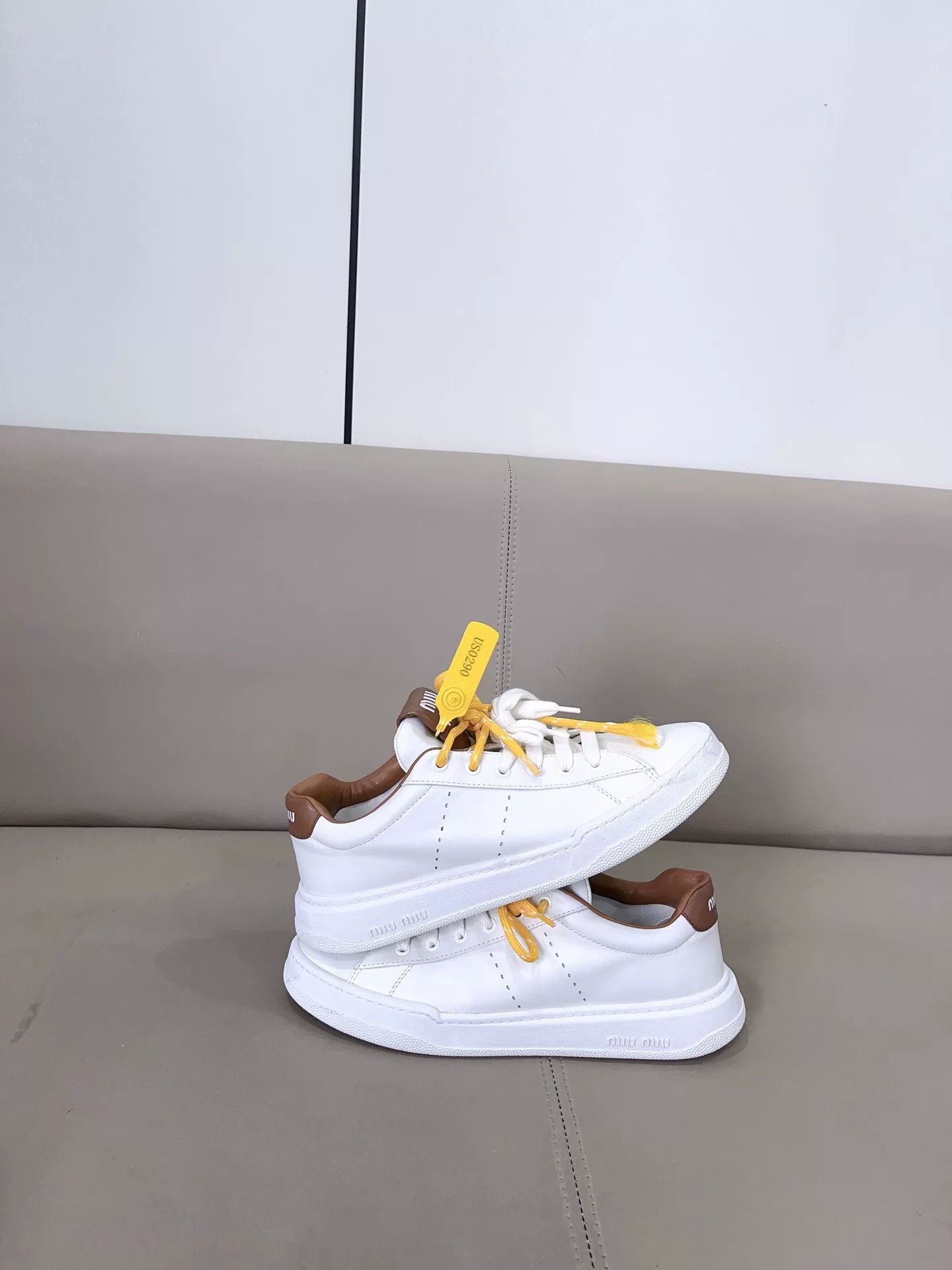 Miu Miu Miu Miu White Brown Sneakers Size US 10 / IT 40 - 6 Thumbnail